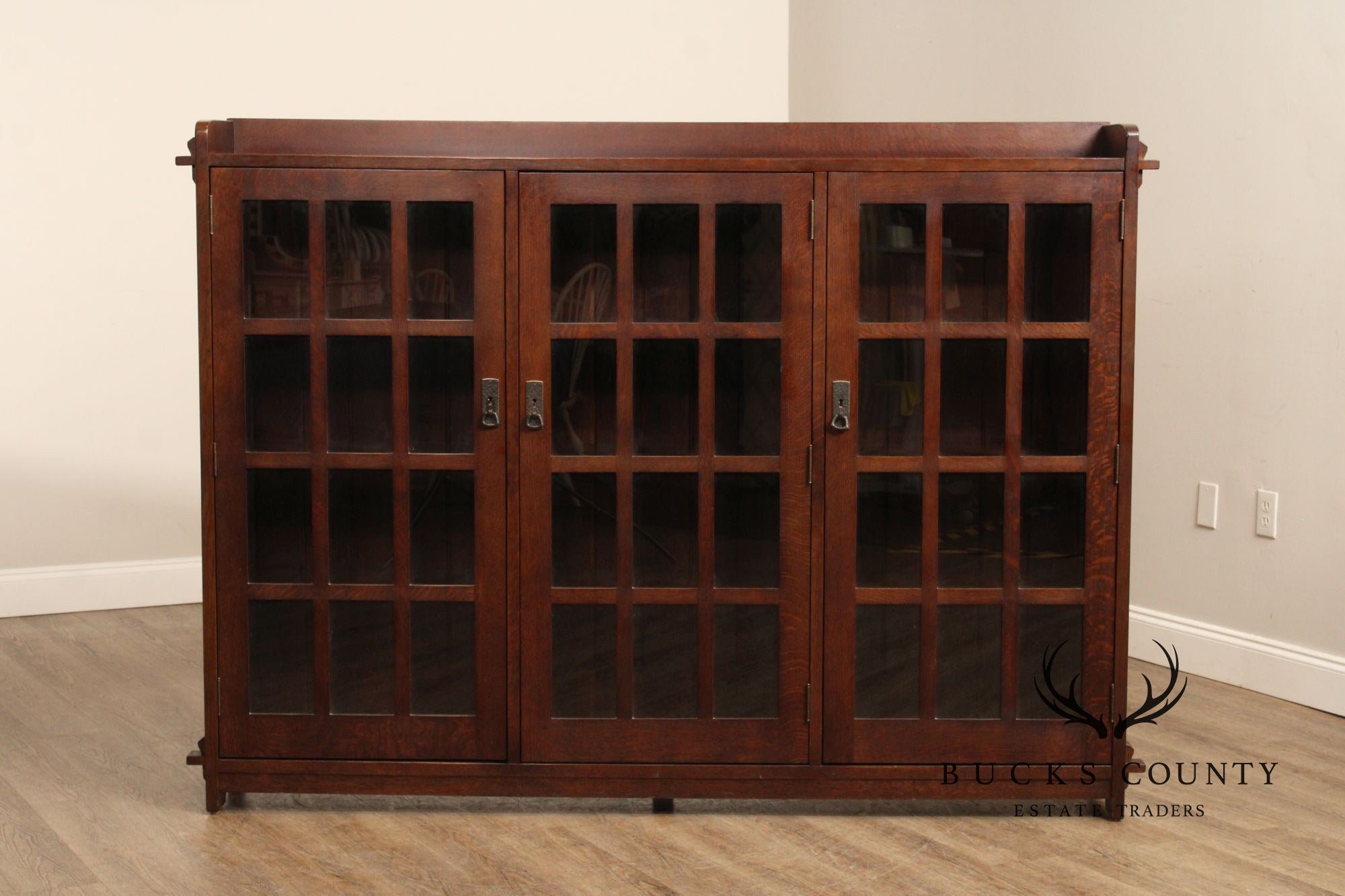 Stickley Mission Collection Oak Three Door Bookcase