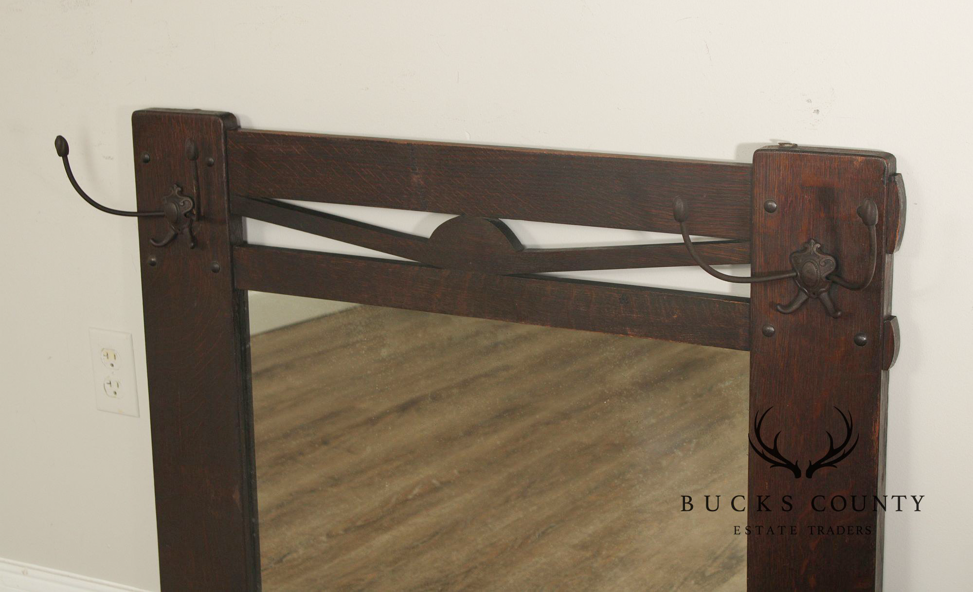 Arts and Crafts Oak Wall Mirror