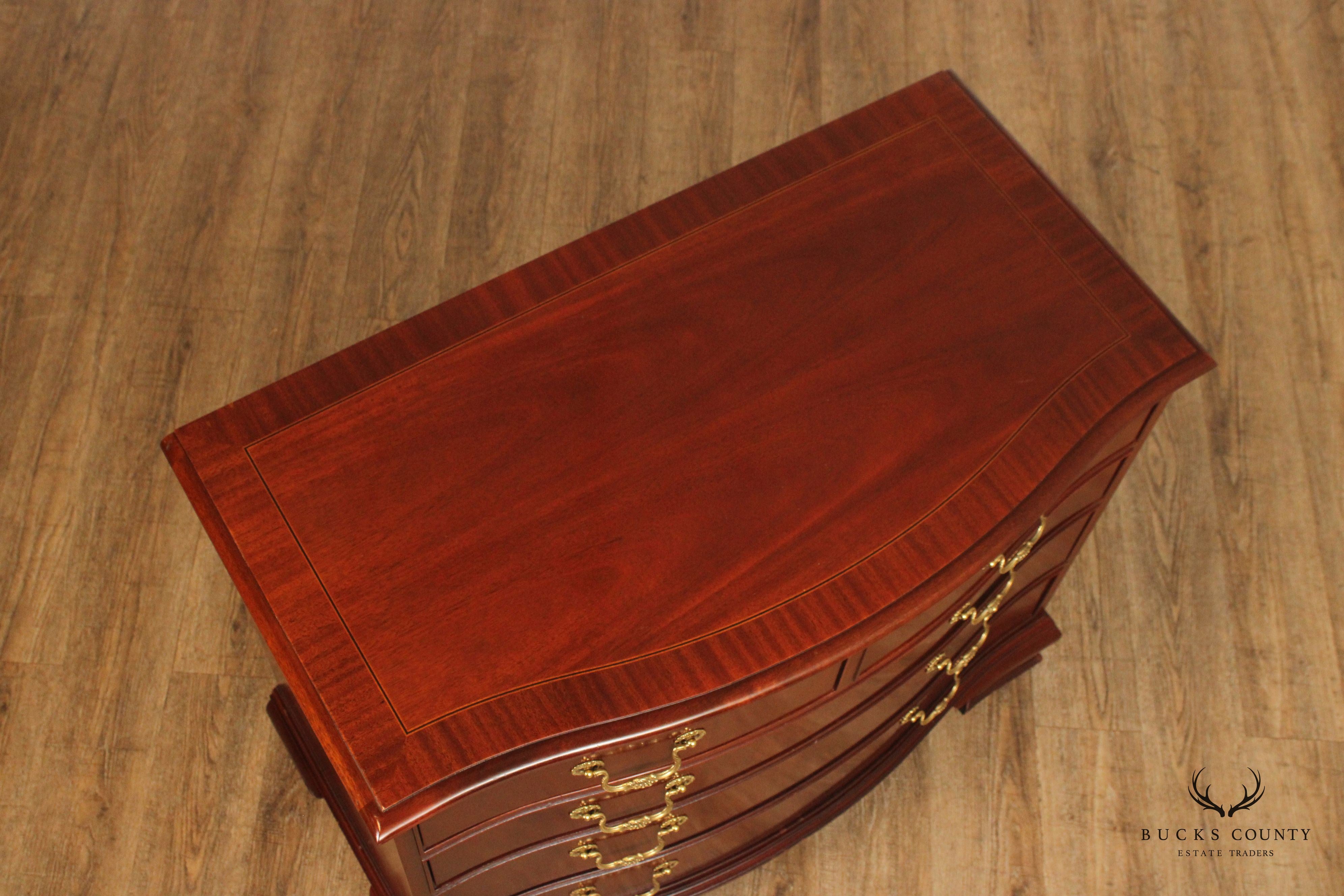 Baker Georgian Style Mahogany Serpentine Chest of Drawers