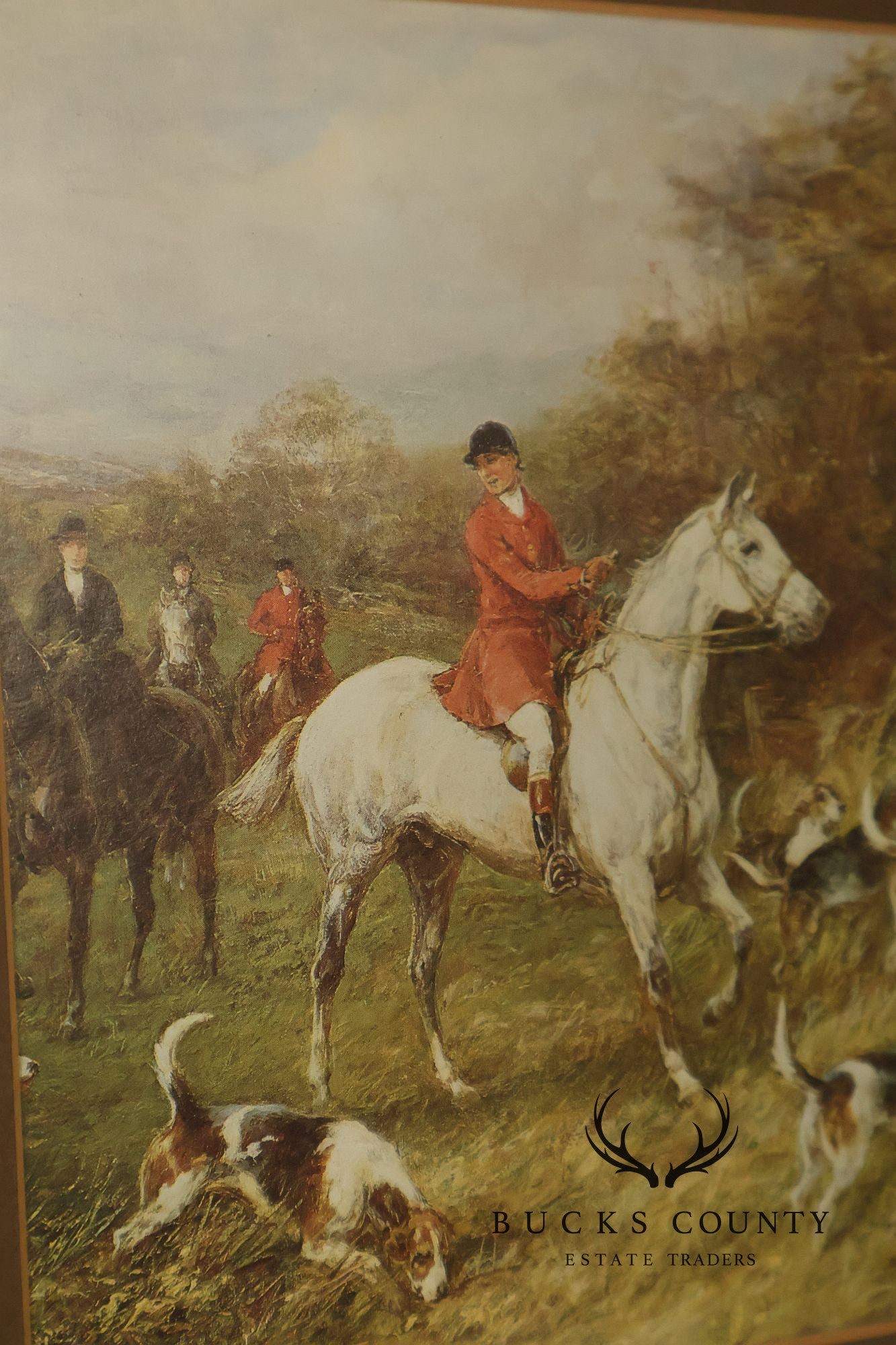 Set of Four Vintage Fox Hunt Scene Framed Prints
