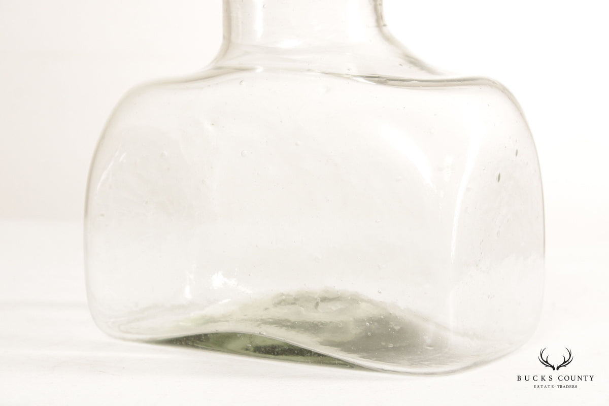 Mexican Vintage Blown Glass Stoppered Bottle or Decanter