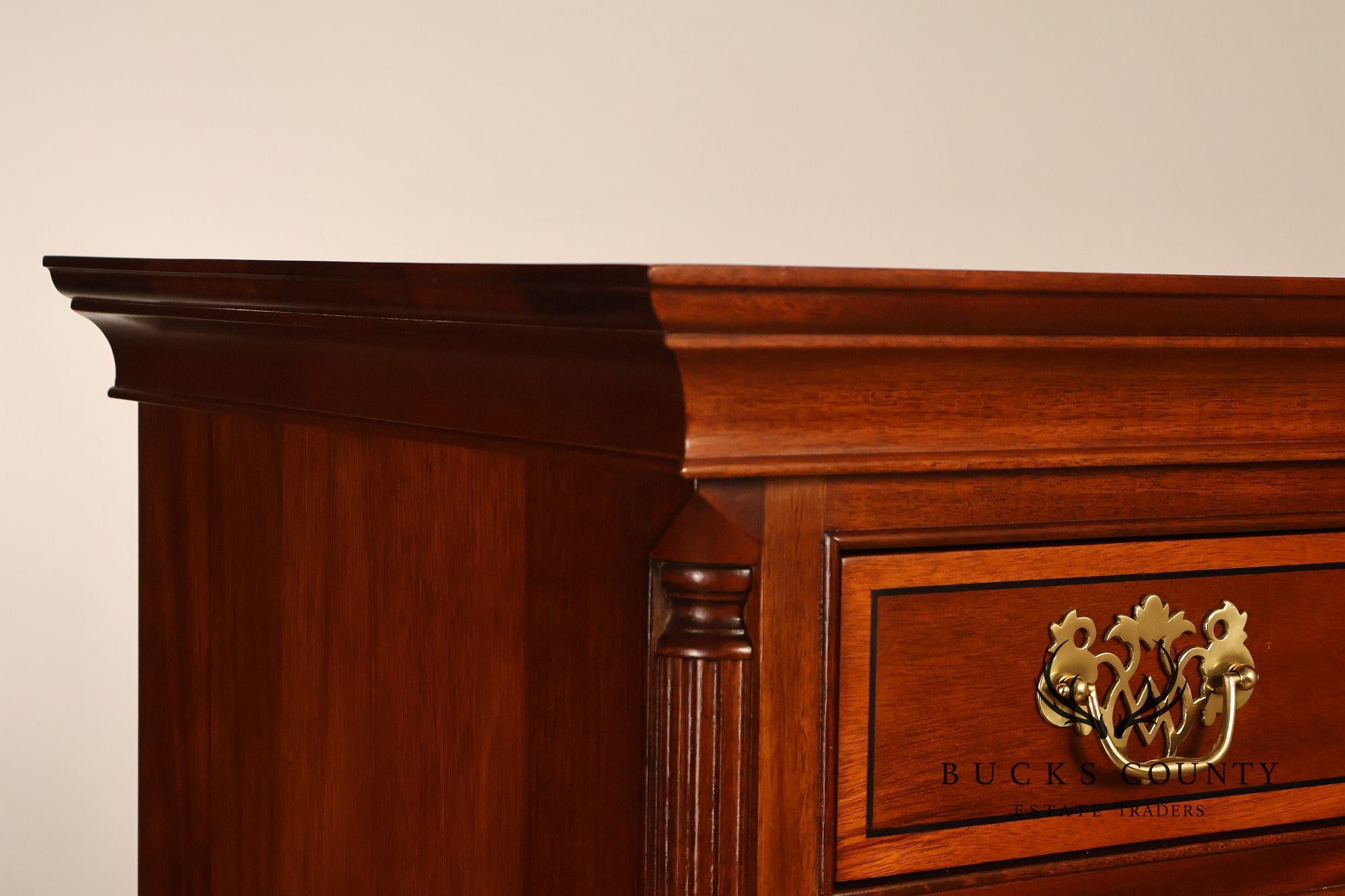 Stickley Georgian Style Banded Mahogany Tall Chest