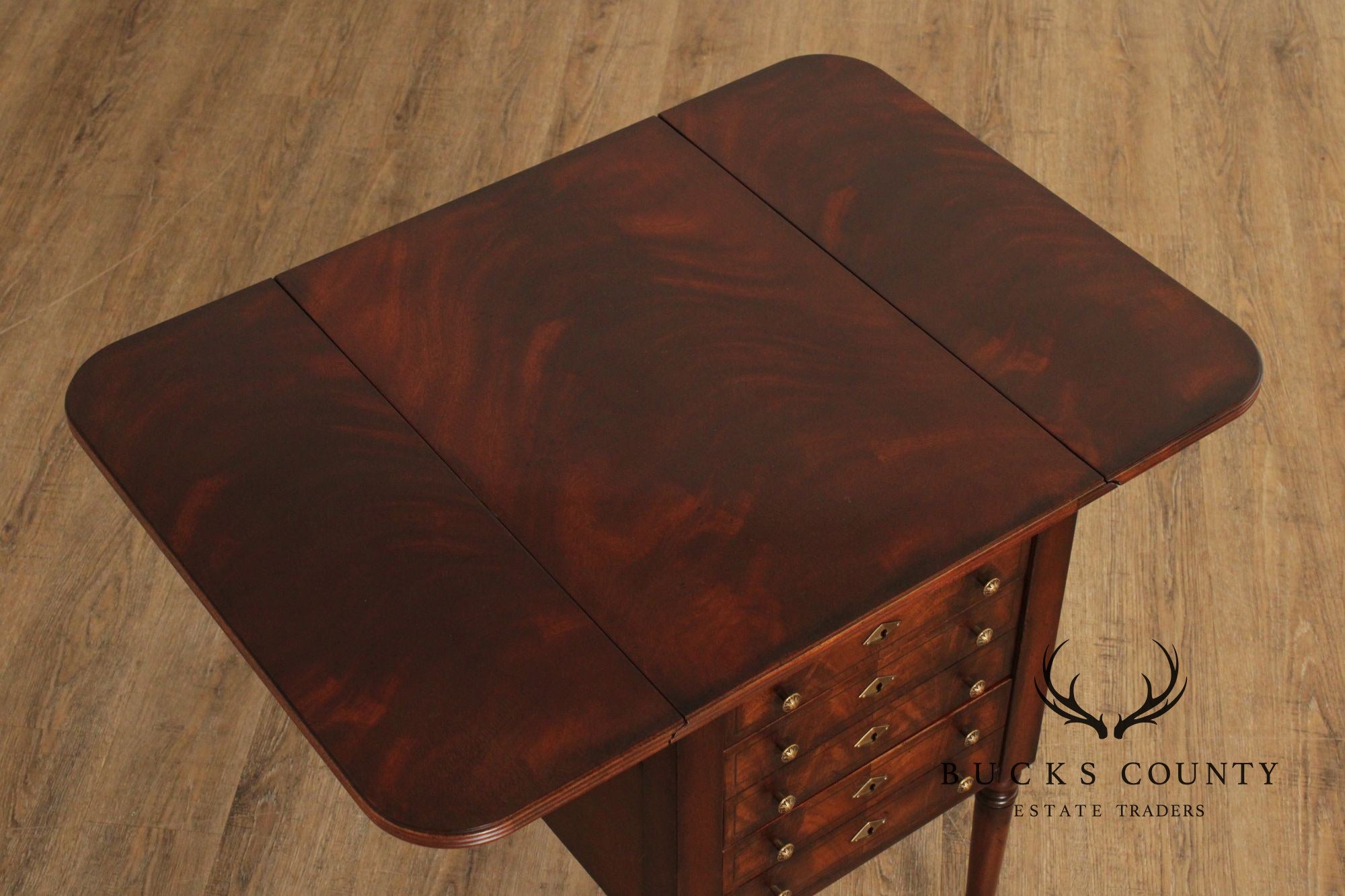 Henredon Sheraton Style Mahogany Drop End Table