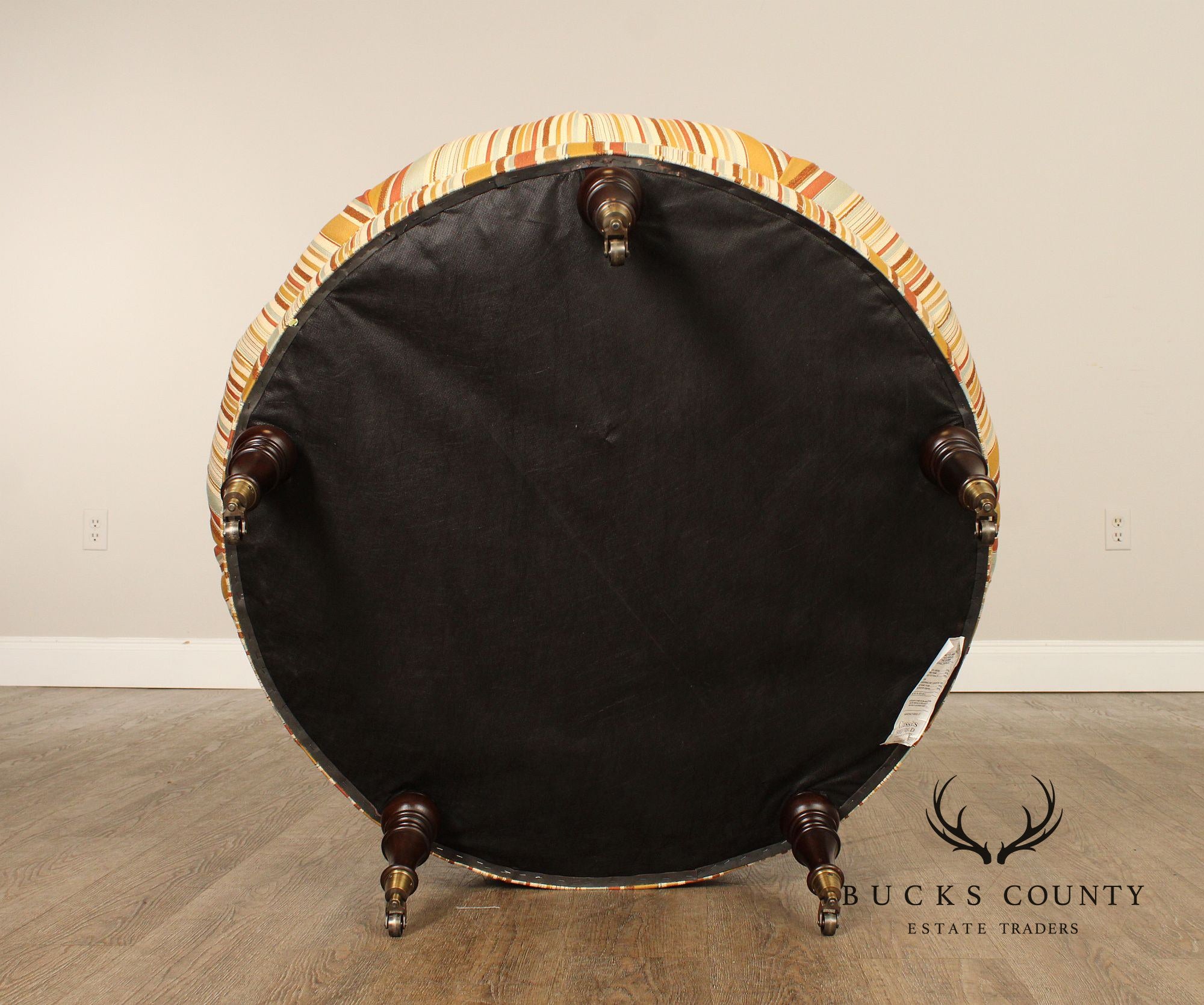 English Regency Style Round Tufted Ottoman