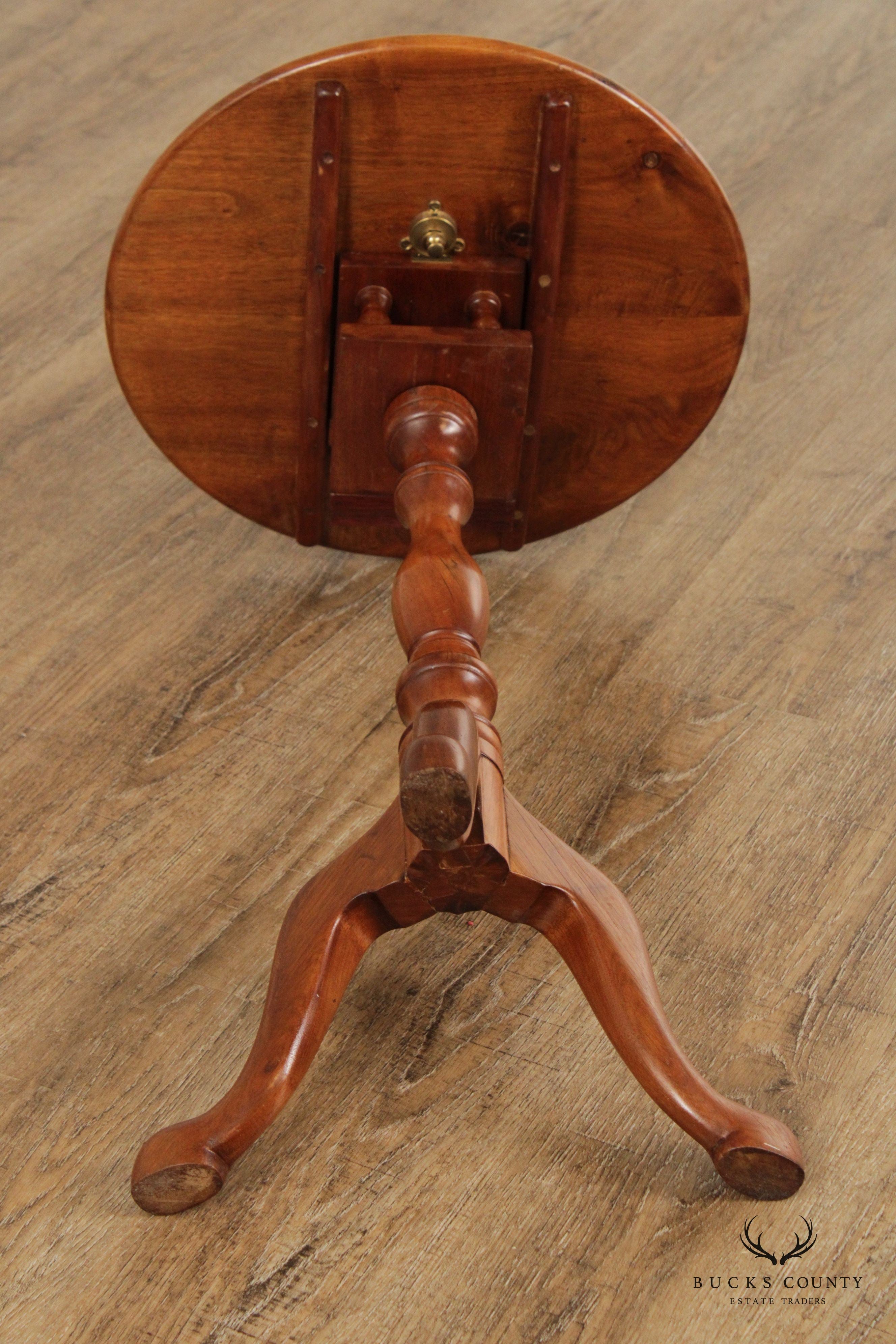 Bench Made Queen Anne Style Walnut Tilt-Top Table