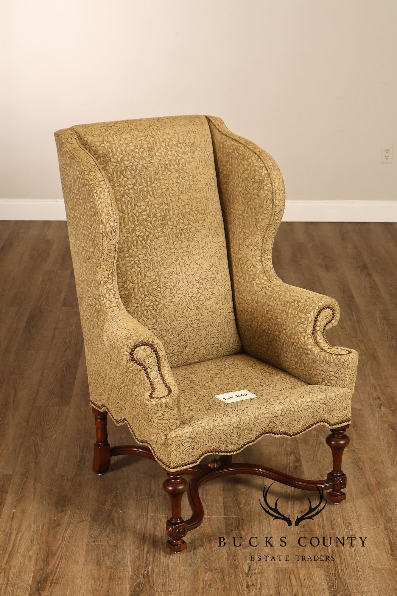 Lee Jofa Pair Of Custom Upholstered Wingback "Mayfair" Armchairs