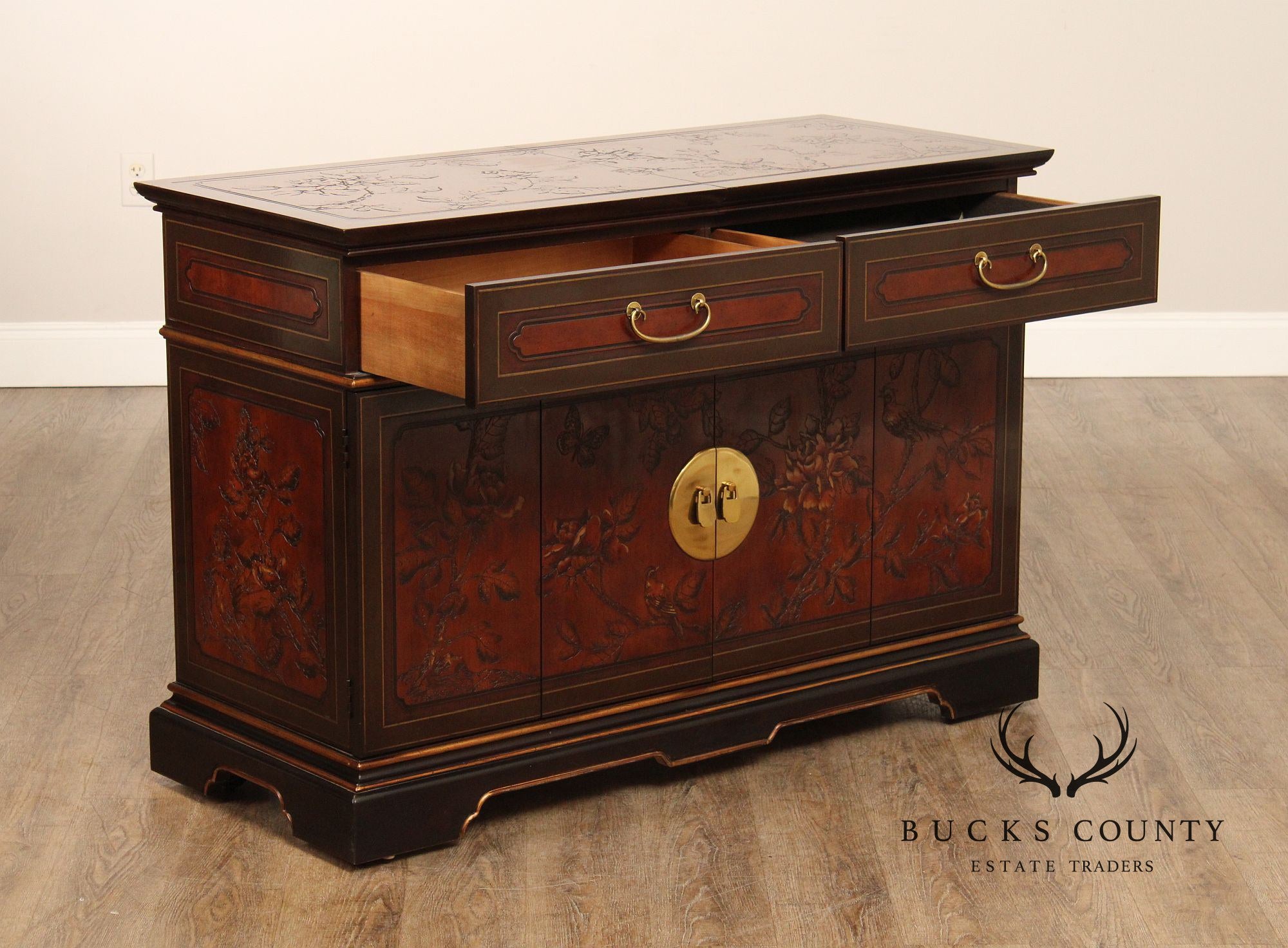 Drexel Heritage Chinoiserie Style Sliding Top Server