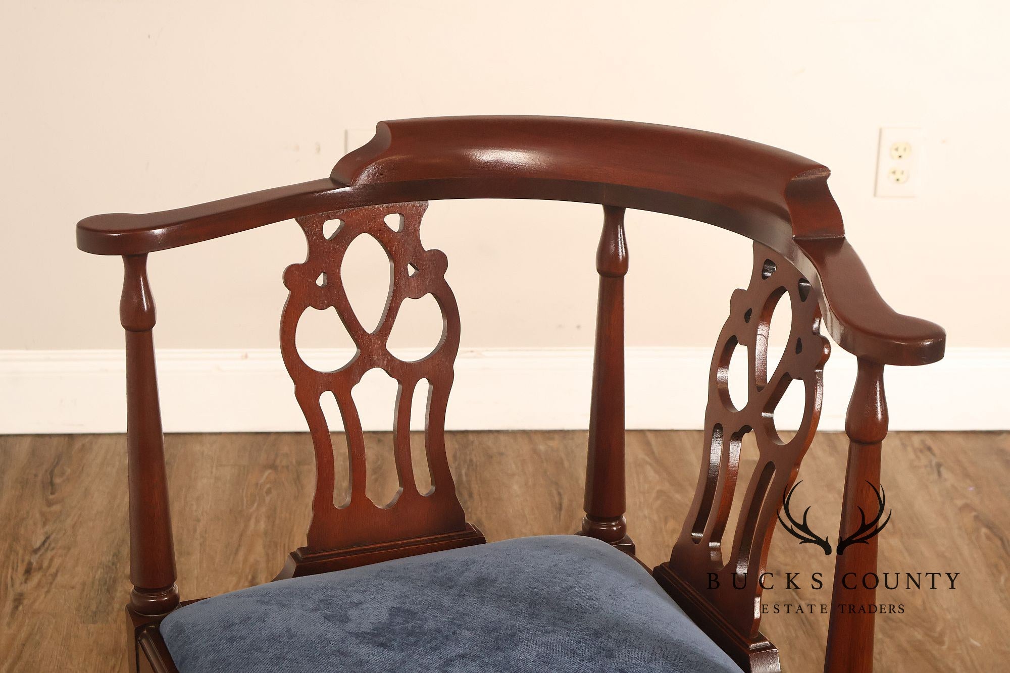 Chippendale Style Solid Mahogany Corner Chair