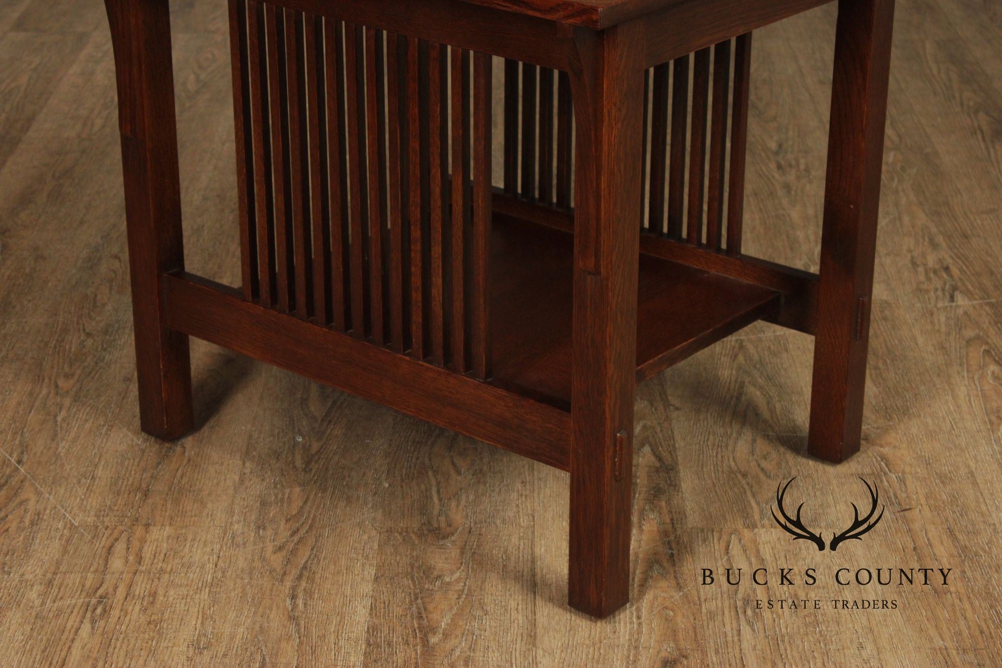 Stickley Mission Collection Oak Spindle Lamp Table