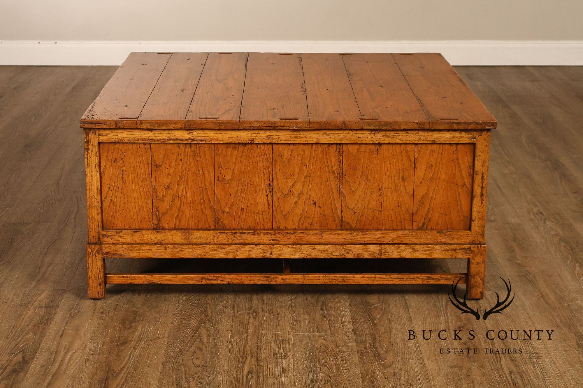 Guy Chaddock Antiqued Oak Storage Coffee Table