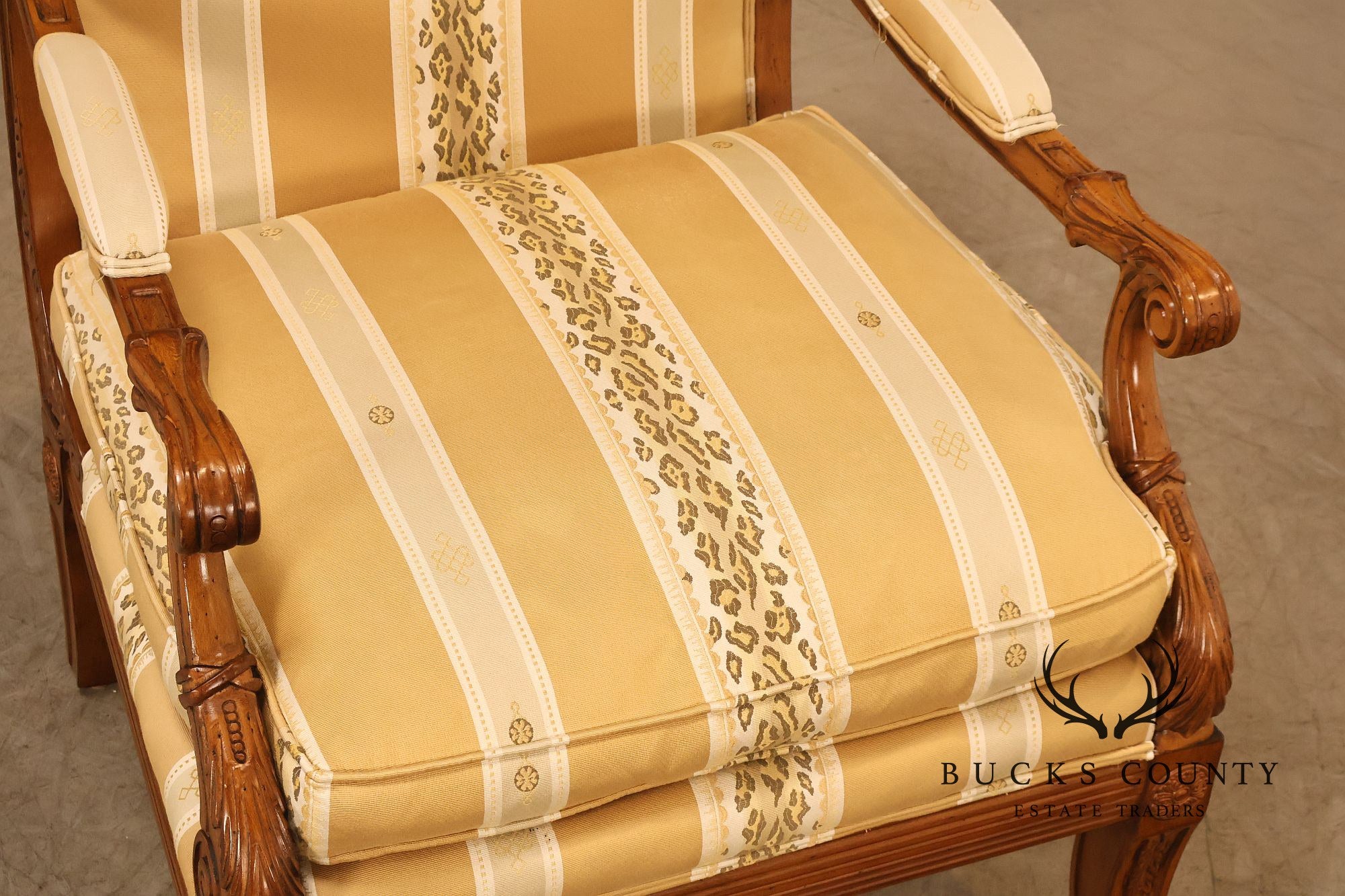 Sherrill Furniture Regency Style Pair of Bergere Armchairs