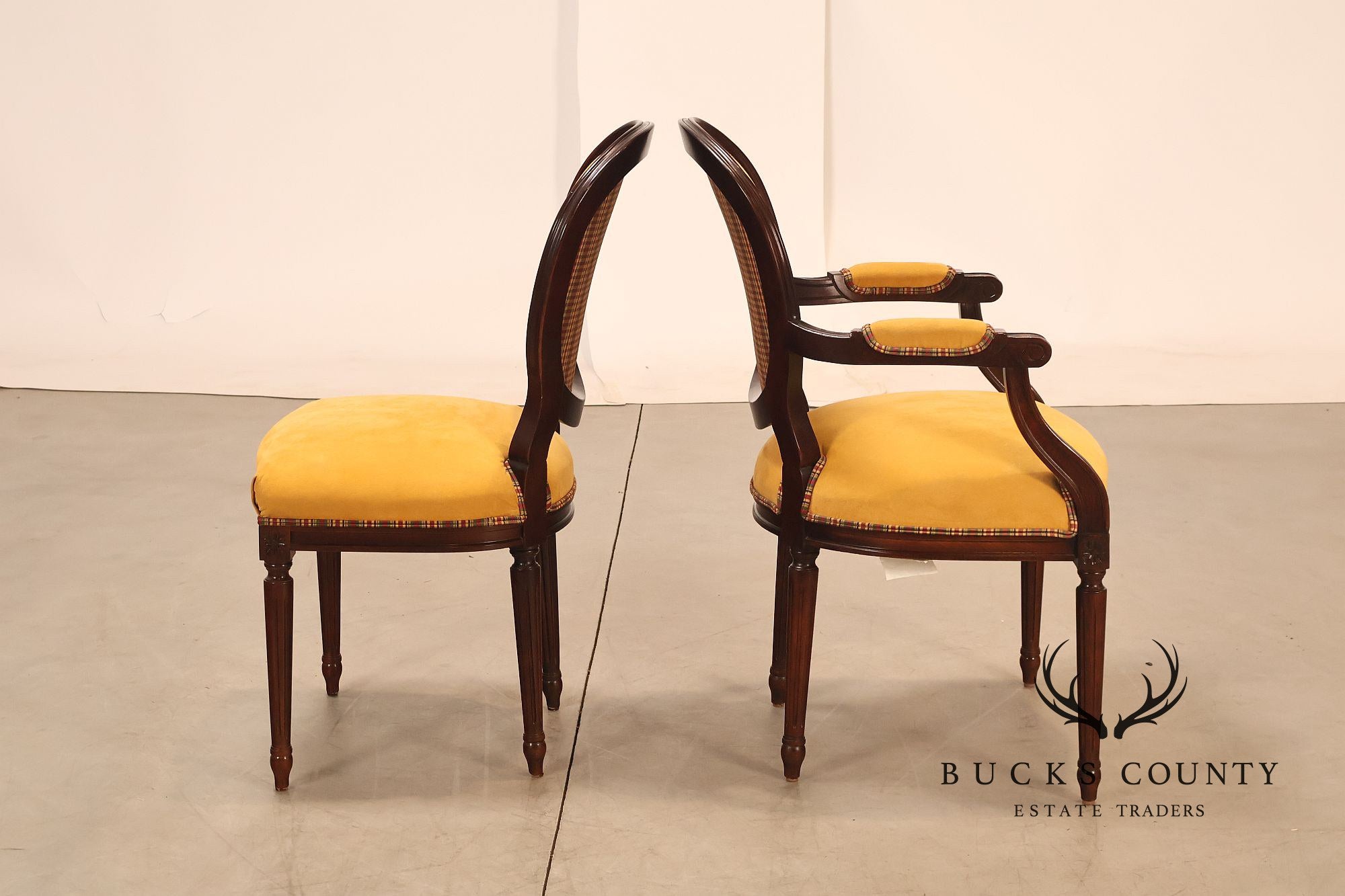 Century Furniture French Louis XVI Style Set of Ten Oval Back Dining Chairs