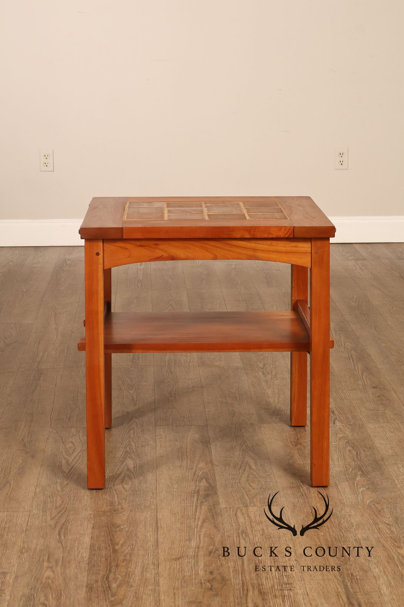 Stickley Mission Collection Pair Of Cherry Tile Top End Tables