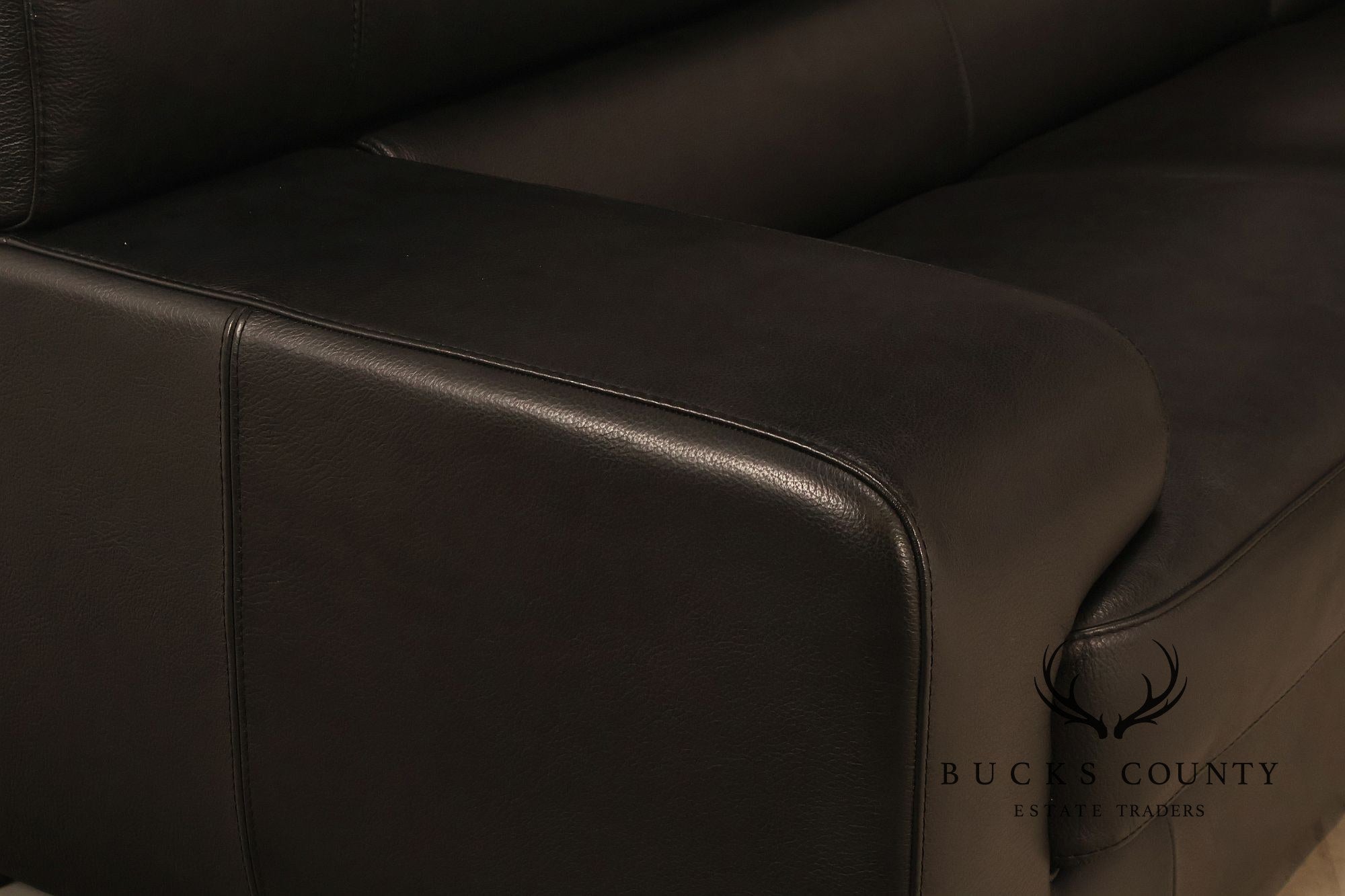 Italian Homes Contemporary Black Leather Sectional Sofa