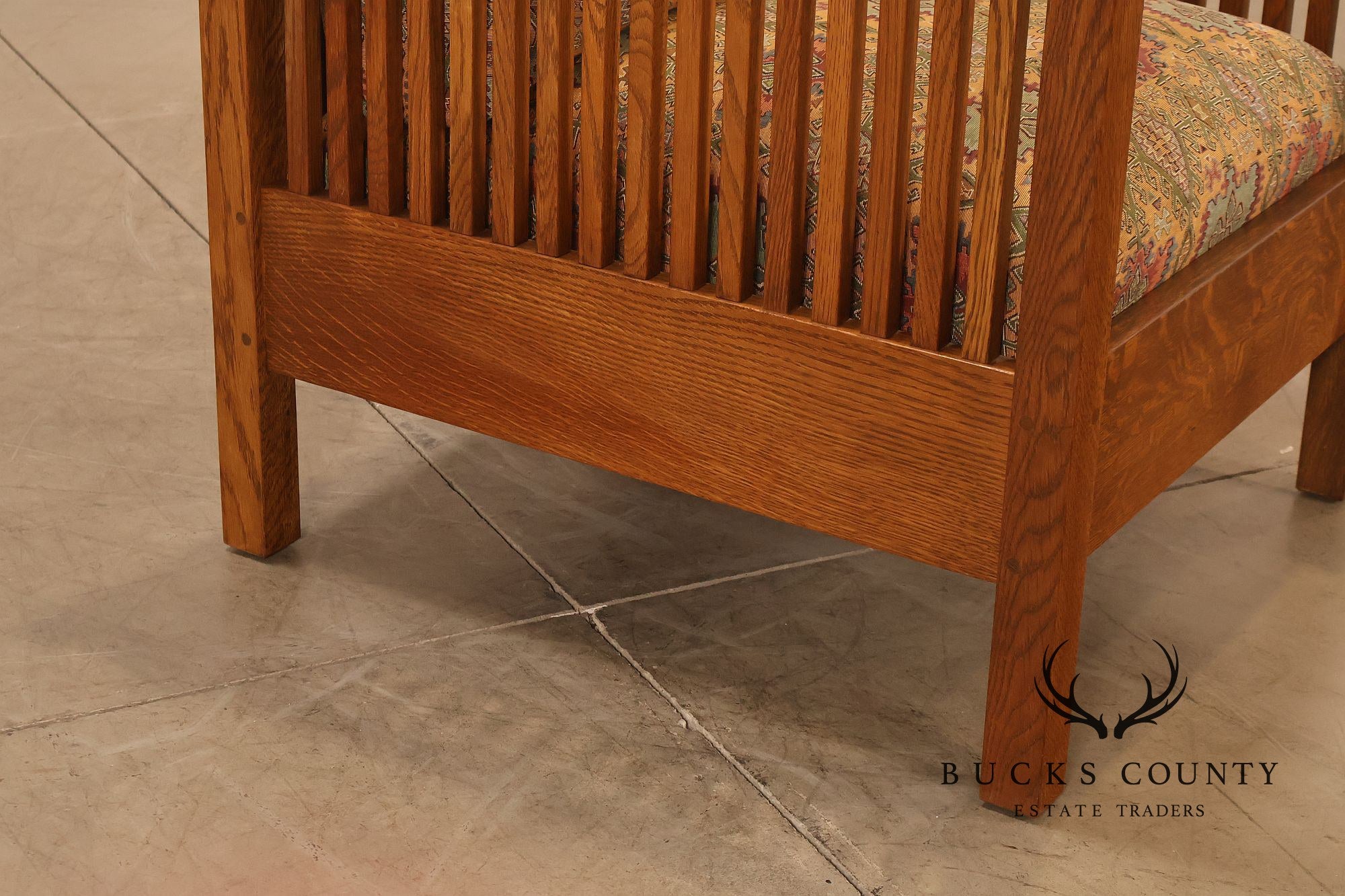 Stickley Mission Collection Oak Spindle Cube Lounge Chair