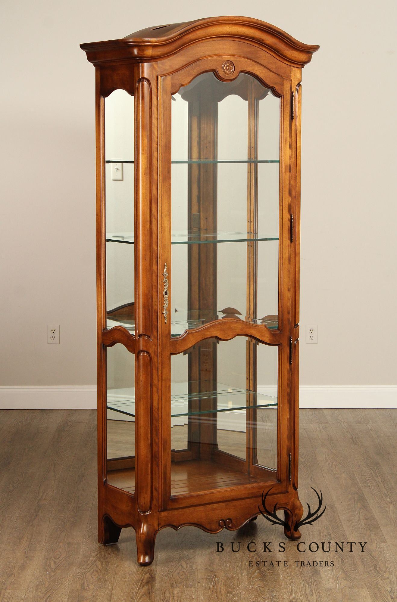 Ethan Allen French Country Style Curio Display Cabinet