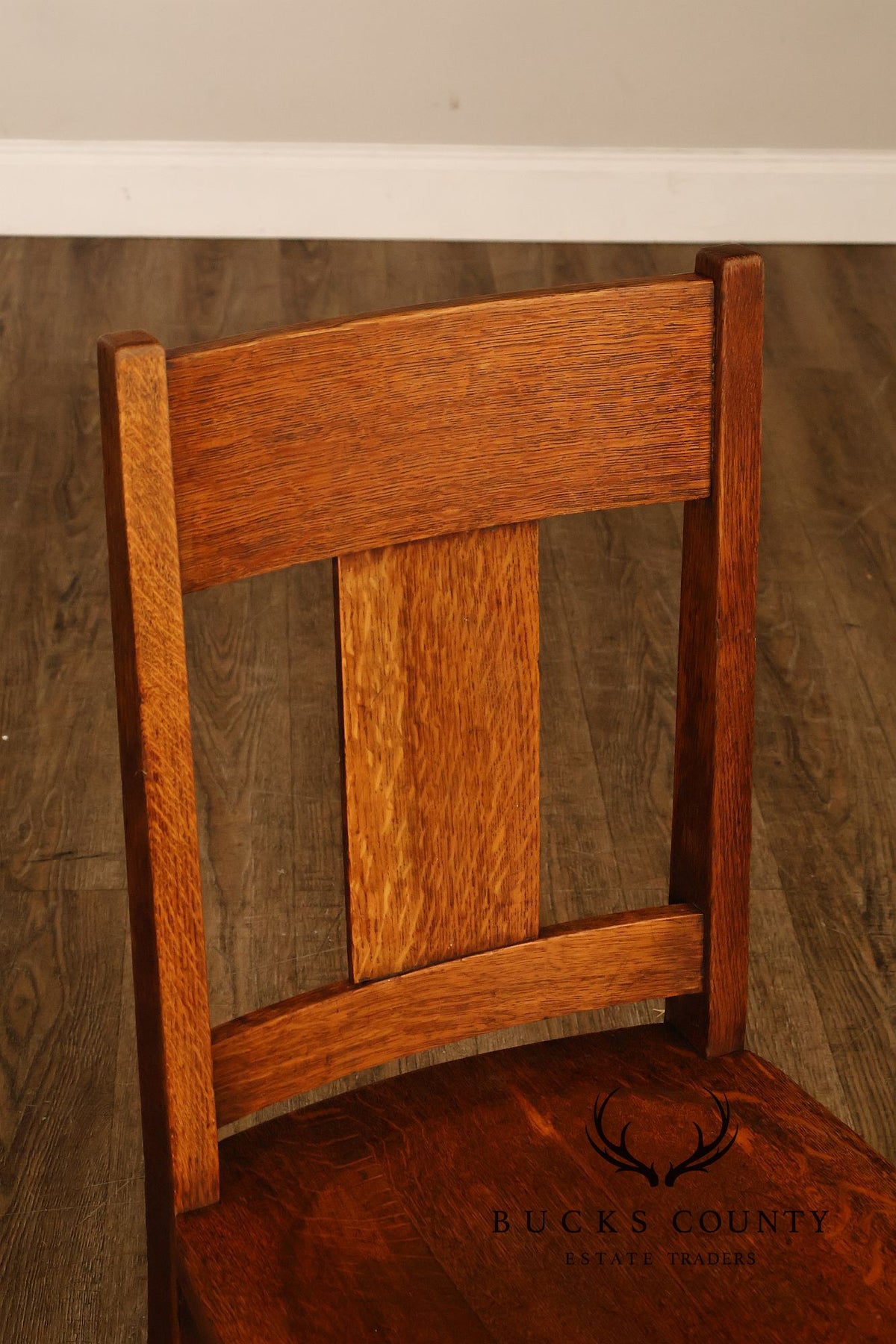 Antique Michigan Chair Company Arts And Crafts Oak Set Of Four Dining Chairs