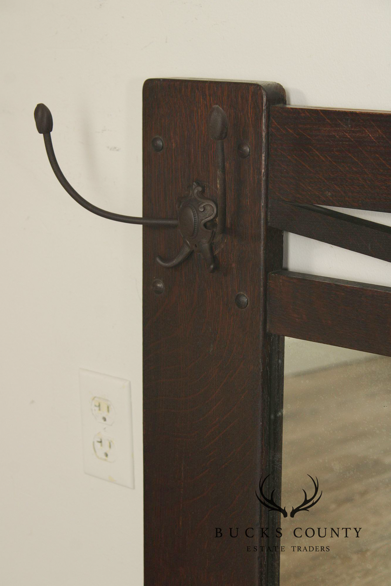 Arts and Crafts Oak Wall Mirror