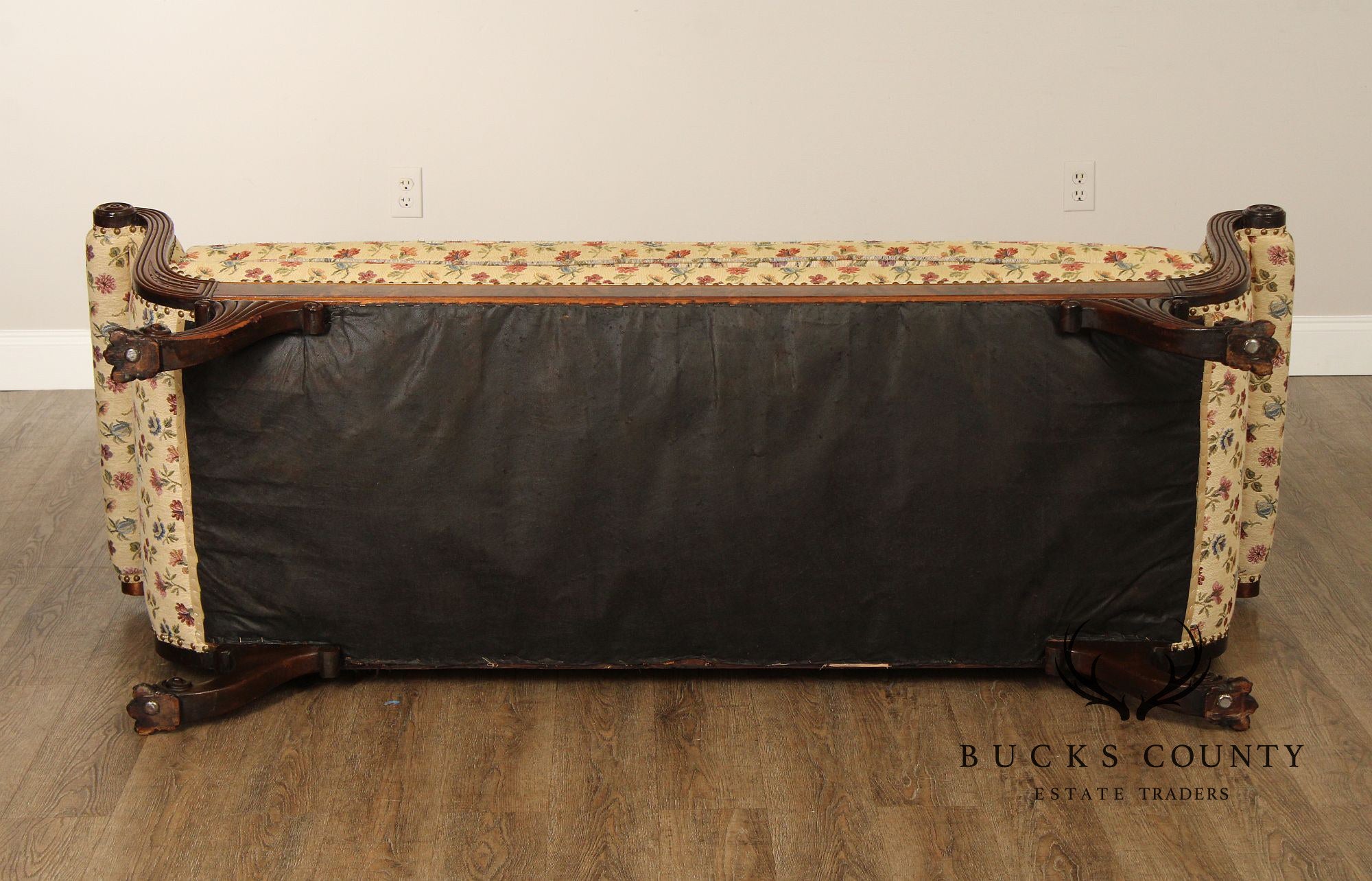 Antique American Empire Carved Mahogany Sofa