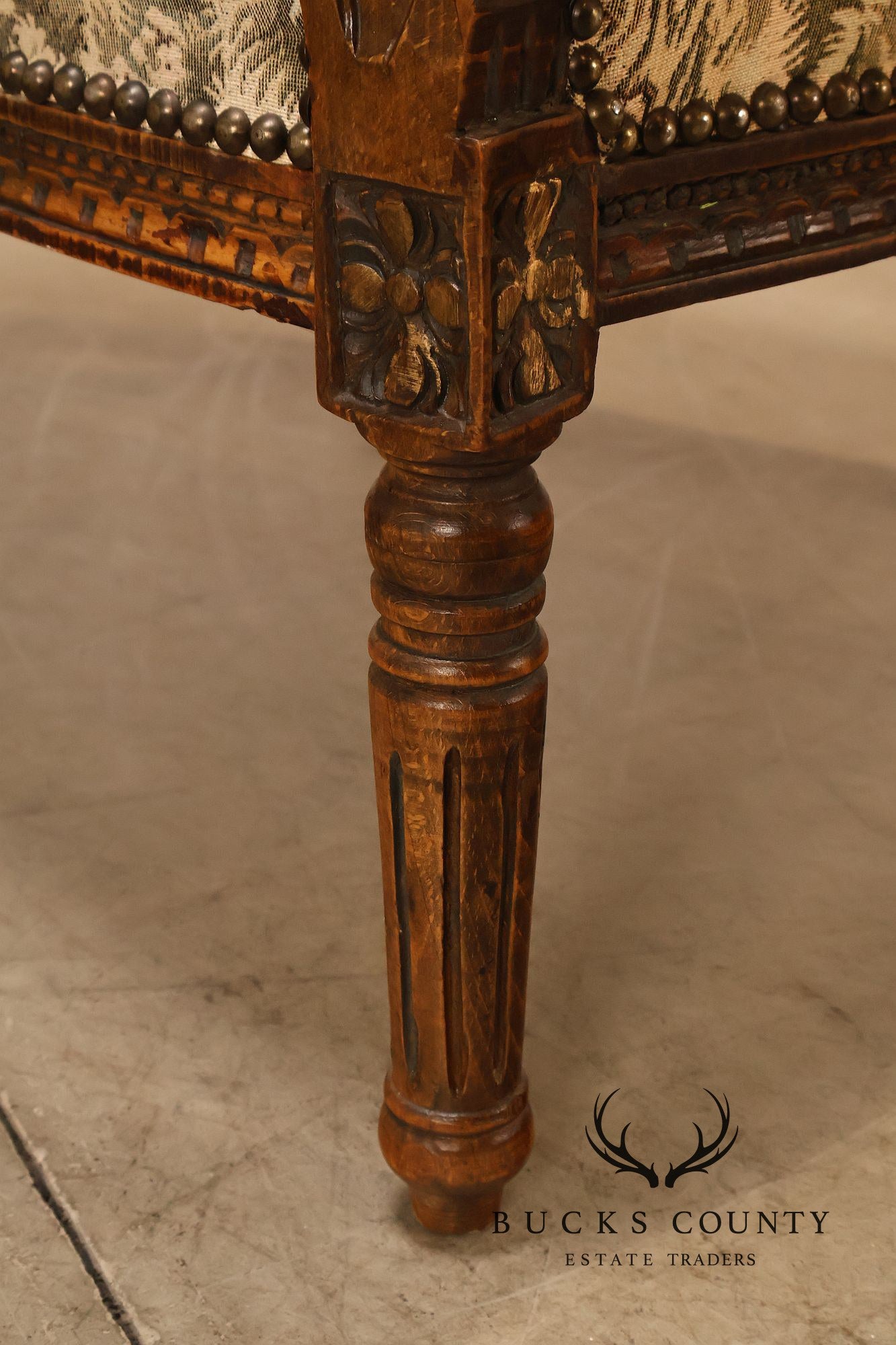Italian Louis XVI Style Carved Throne Chair