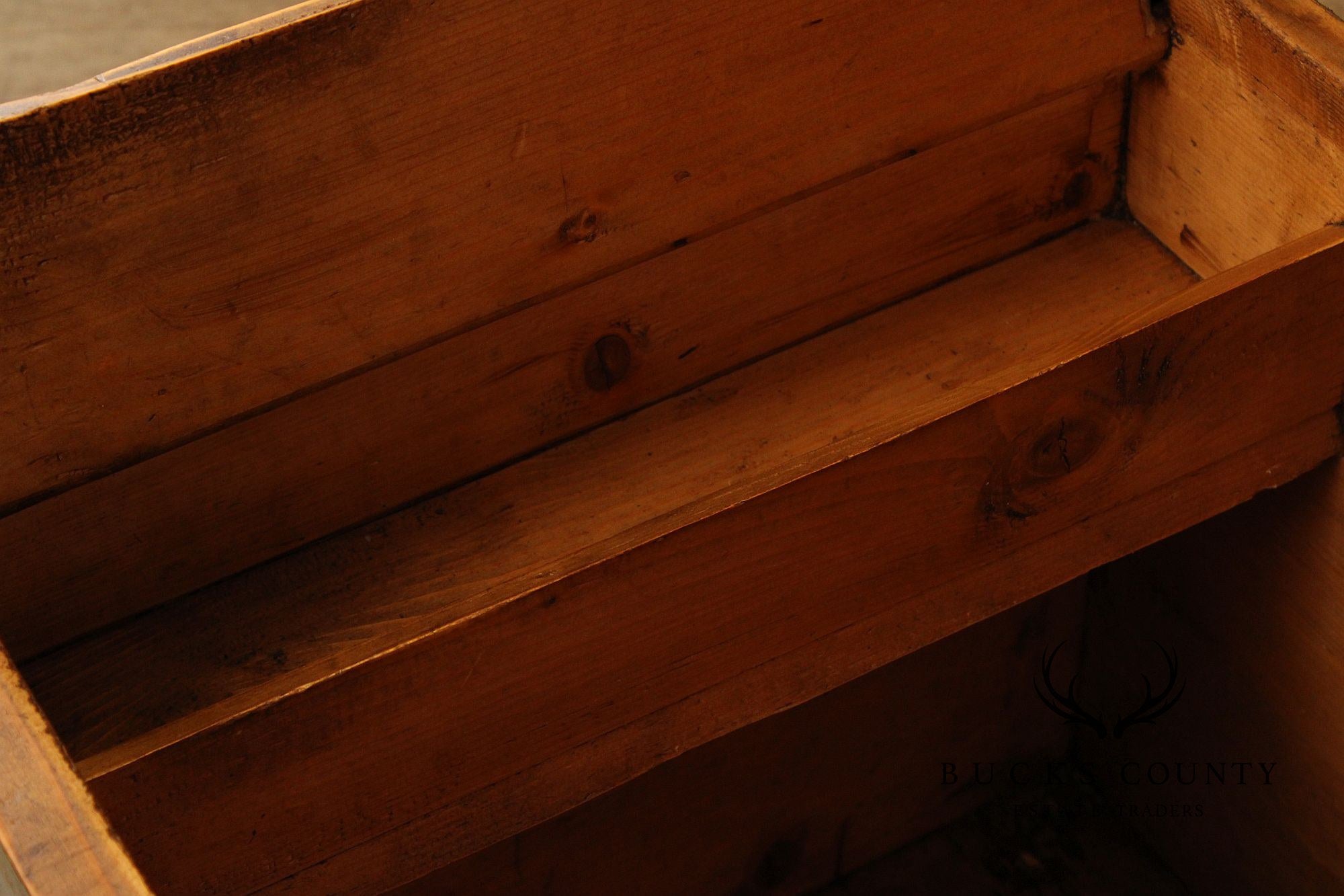 Antique Swedish Painted Pine Blanket Chest