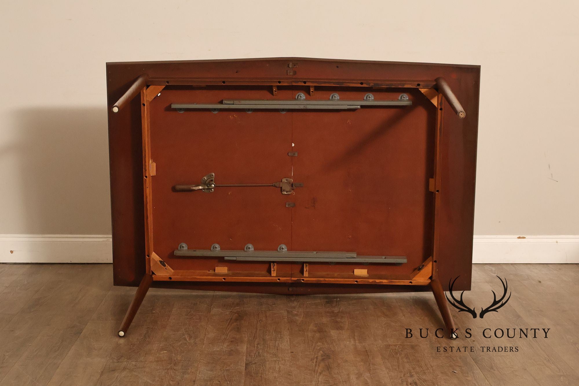 Mid Century Modern Walnut Expandable Dining Table