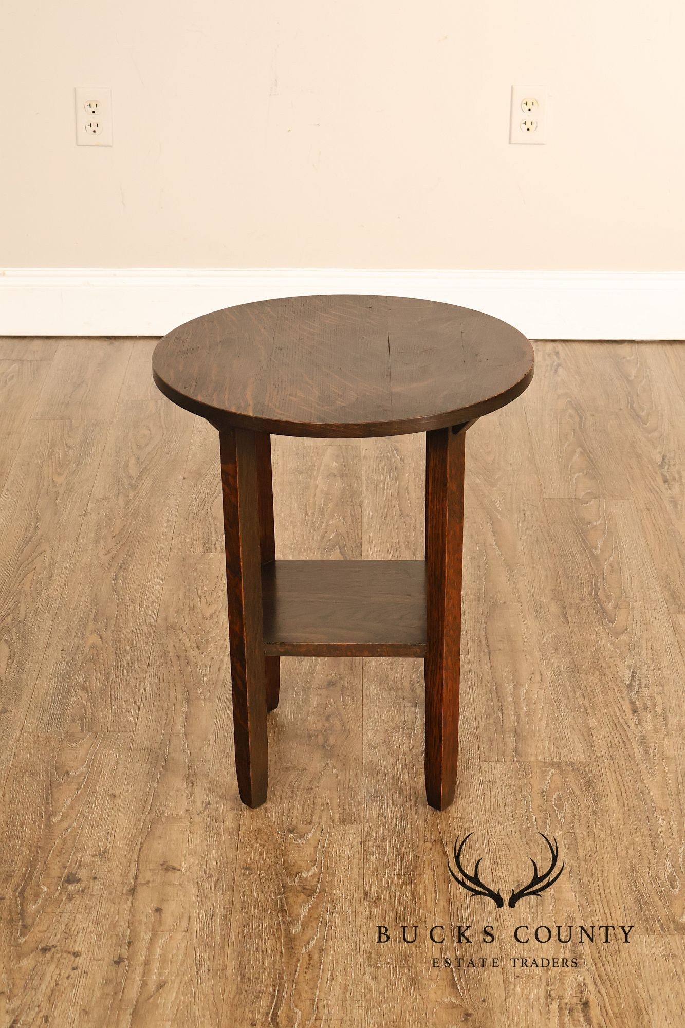 Limbert Mission Quartersawn Oak Round End Table