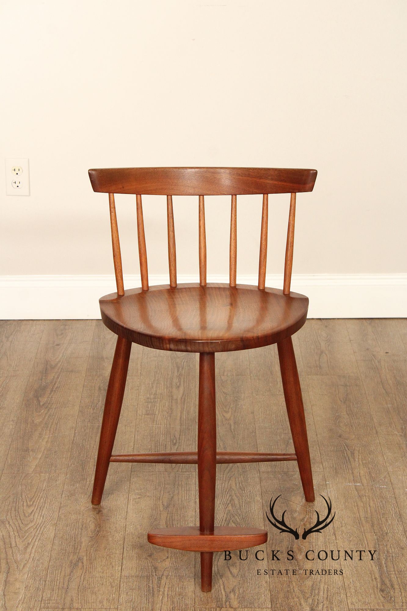 George Nakashima Pair of Walnut 'Mira' Stools