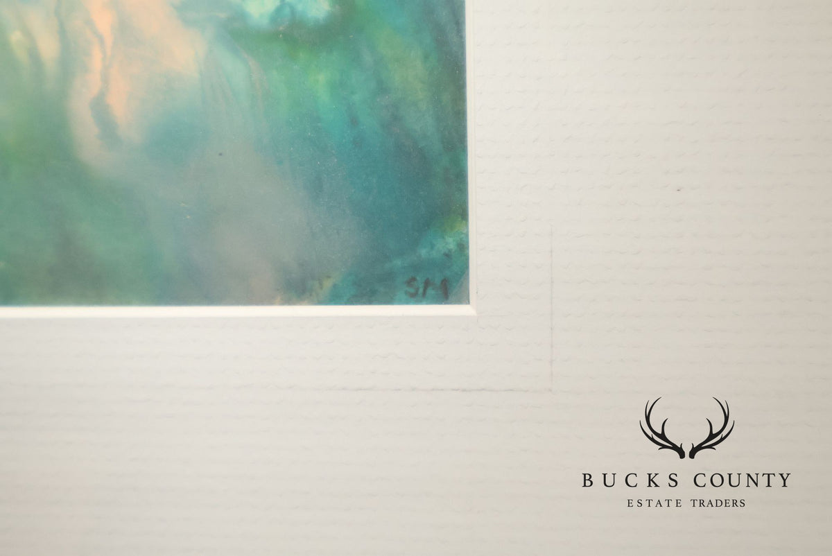Suzanne Marinell Pair of Melted Wax Abstract Paintings
