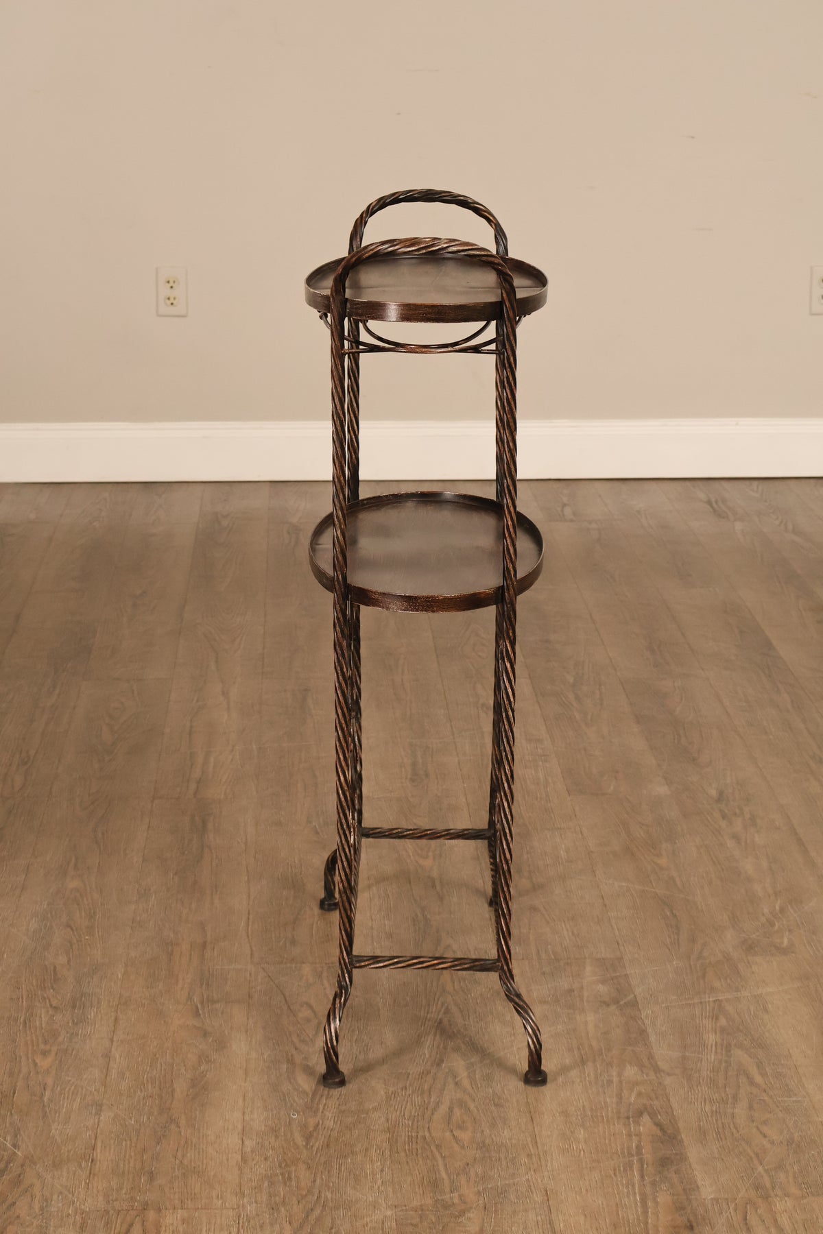 Twisted Metal Two-Tier Wine Rack Serving Stand