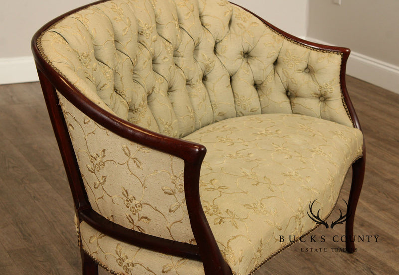 Regency Style Vintage Mahogany Frame Settee