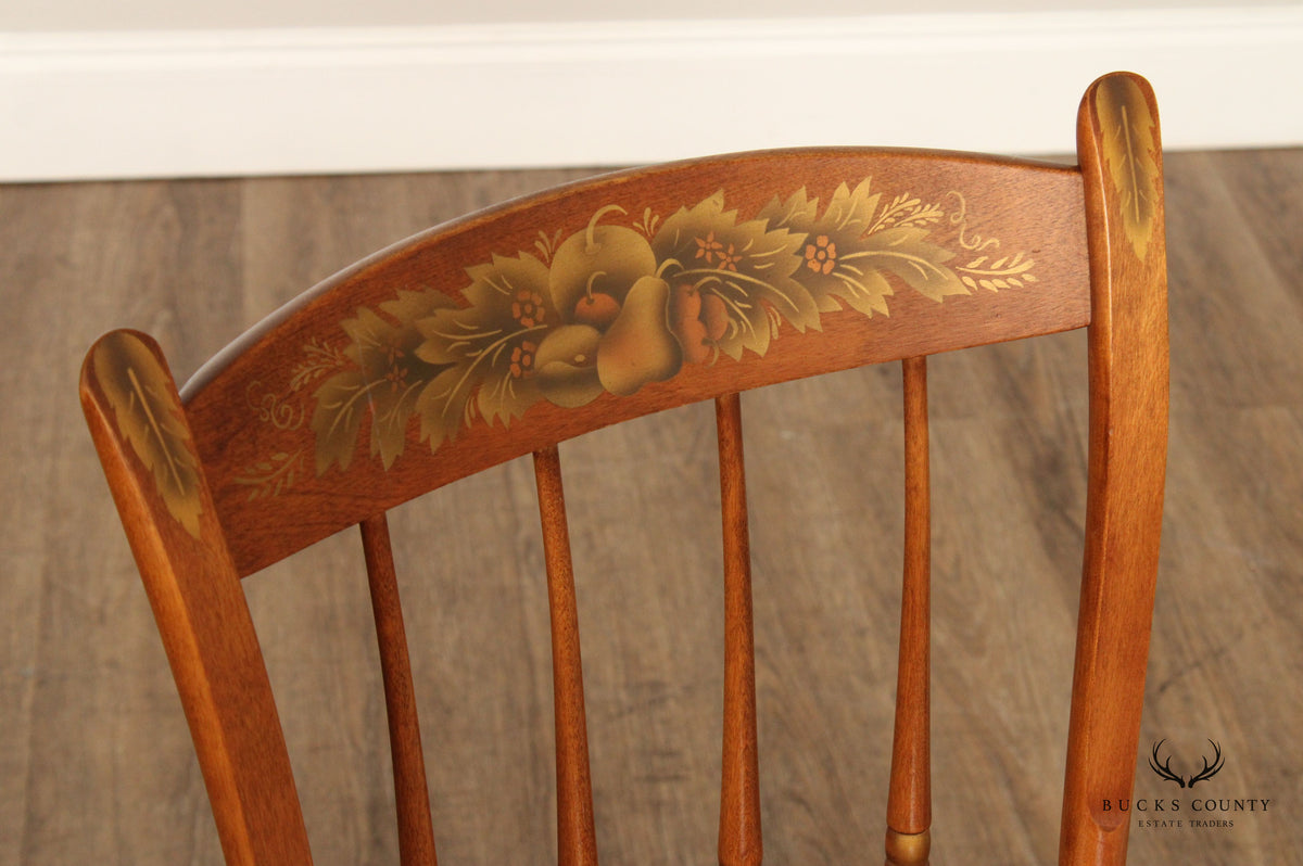 L. Hitchcock Set of Four Faux Bamboo Dining Chairs