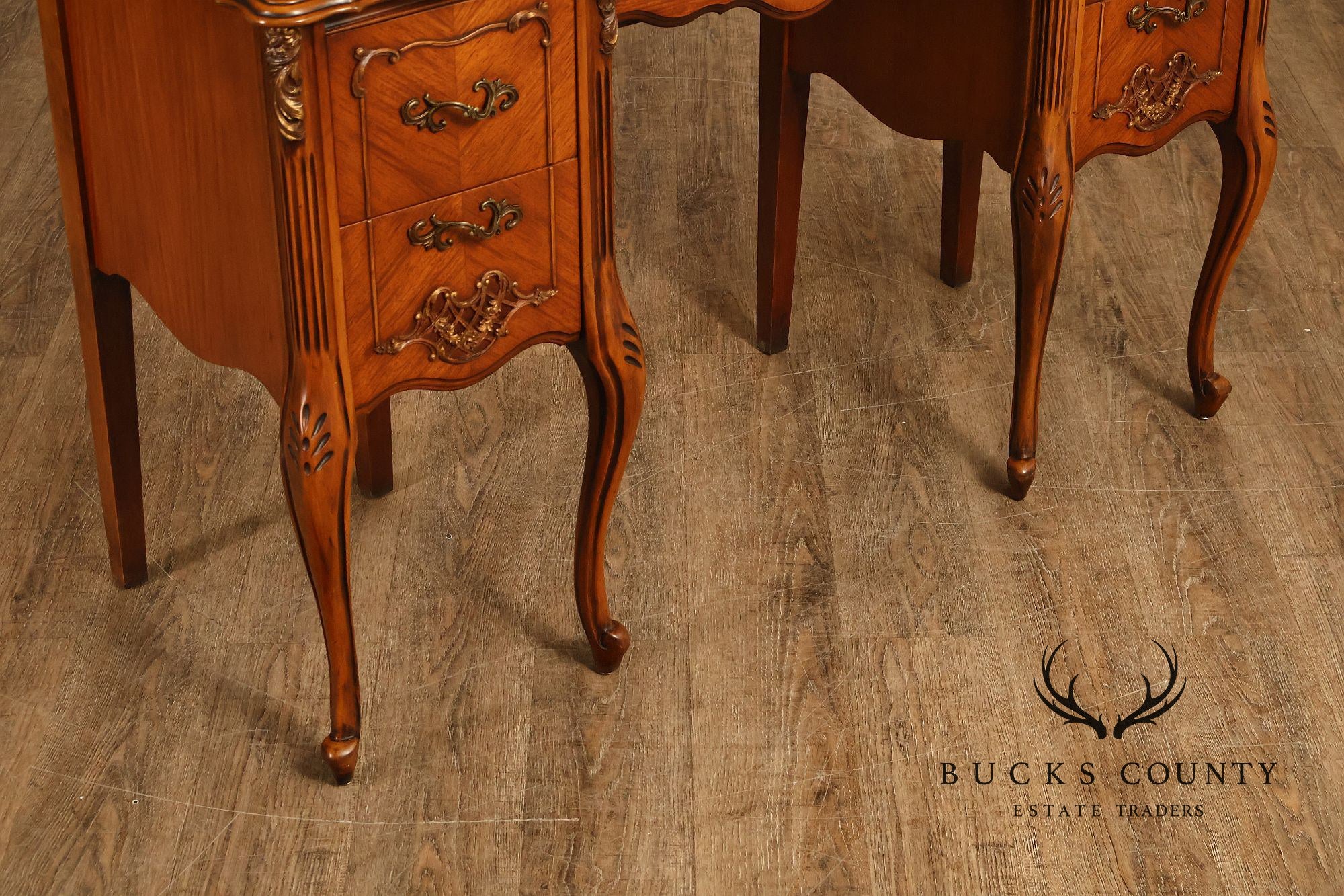1930's French Louis XV Style SatinwoodInlaid Writing Desk Vanity