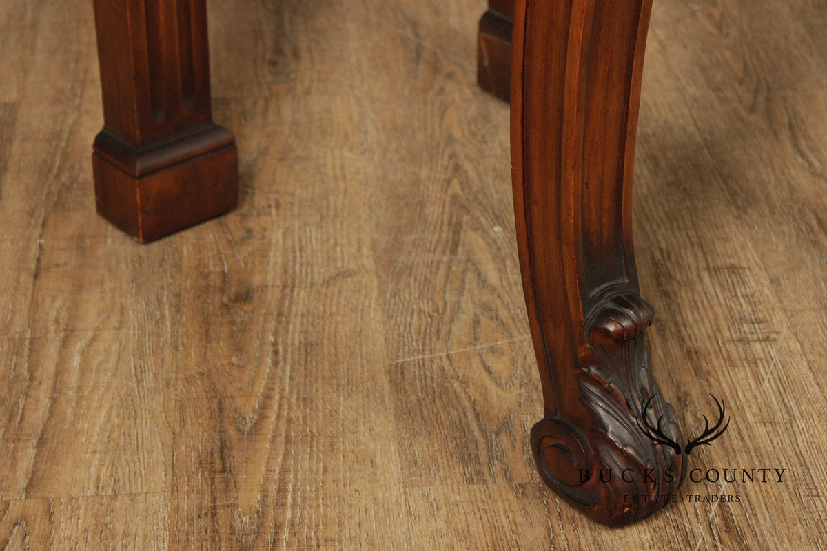 Traditional Georgian Style Carved Walnut Console Table