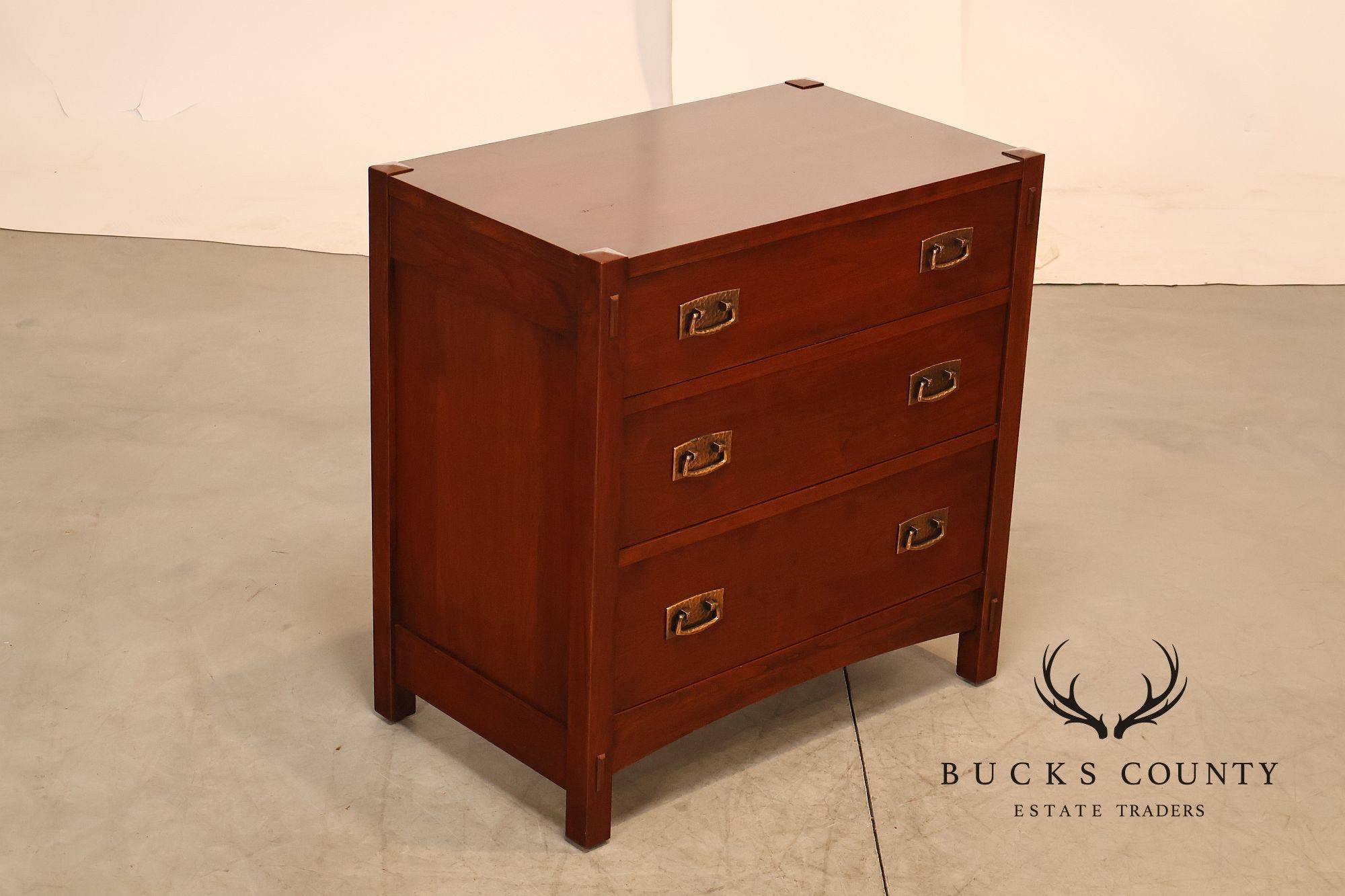 Stickley Mission Collection Pair Of Cherry Three Drawer Nightstands