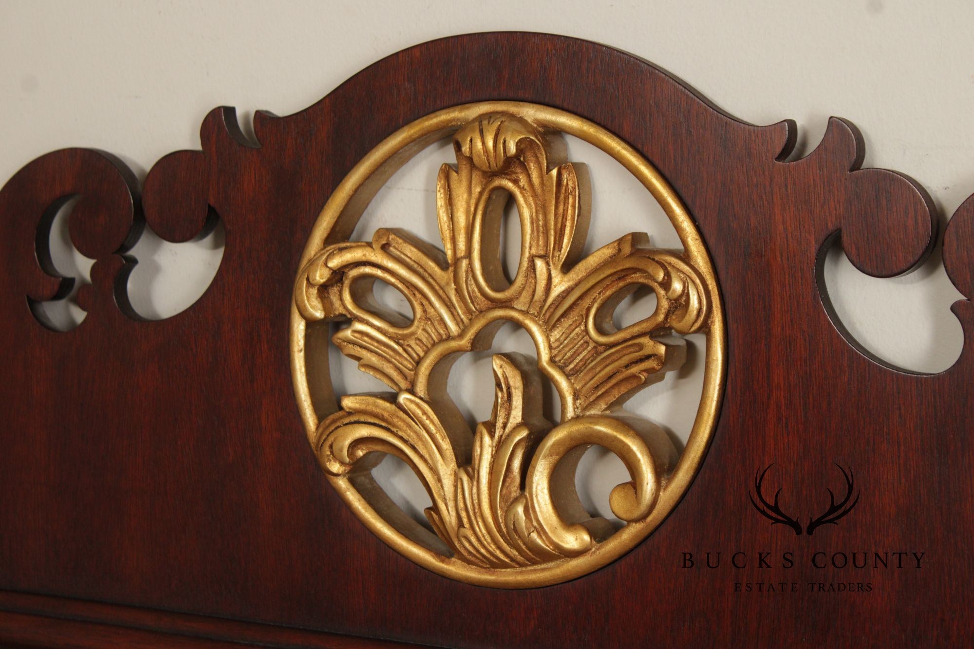 Henkel Harris Georgian Style Partial Gilt Mahogany Wall Mirror