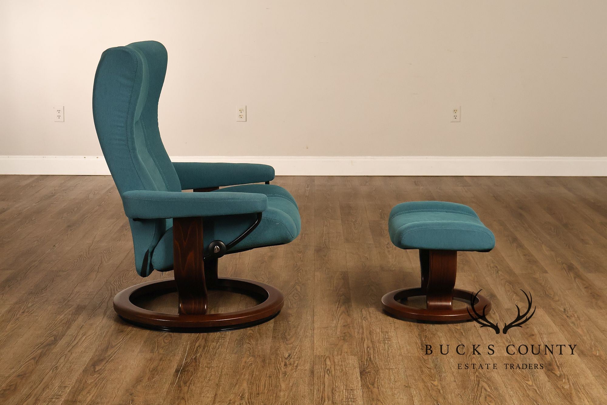 Ekornes Stressless Reclining Wing Chair and Ottoman
