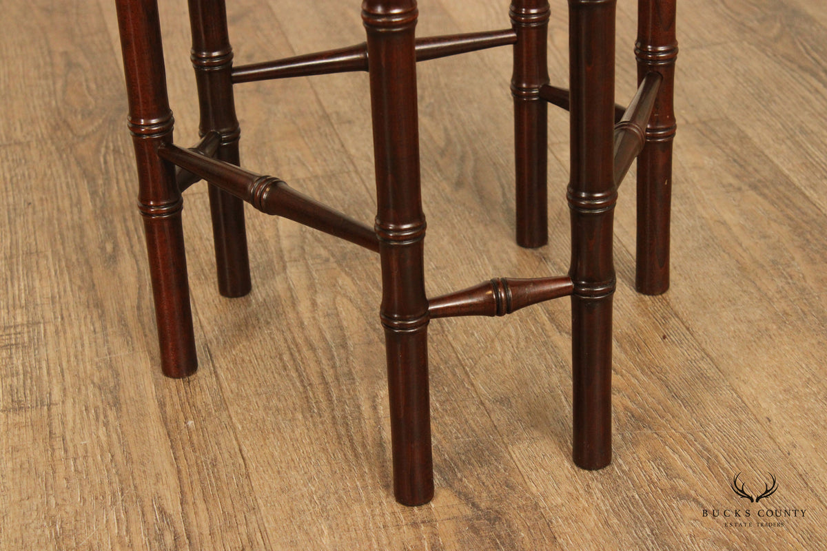 Leviton Asian Inspired Faux Bamboo and Etched Brass Floor Lamp