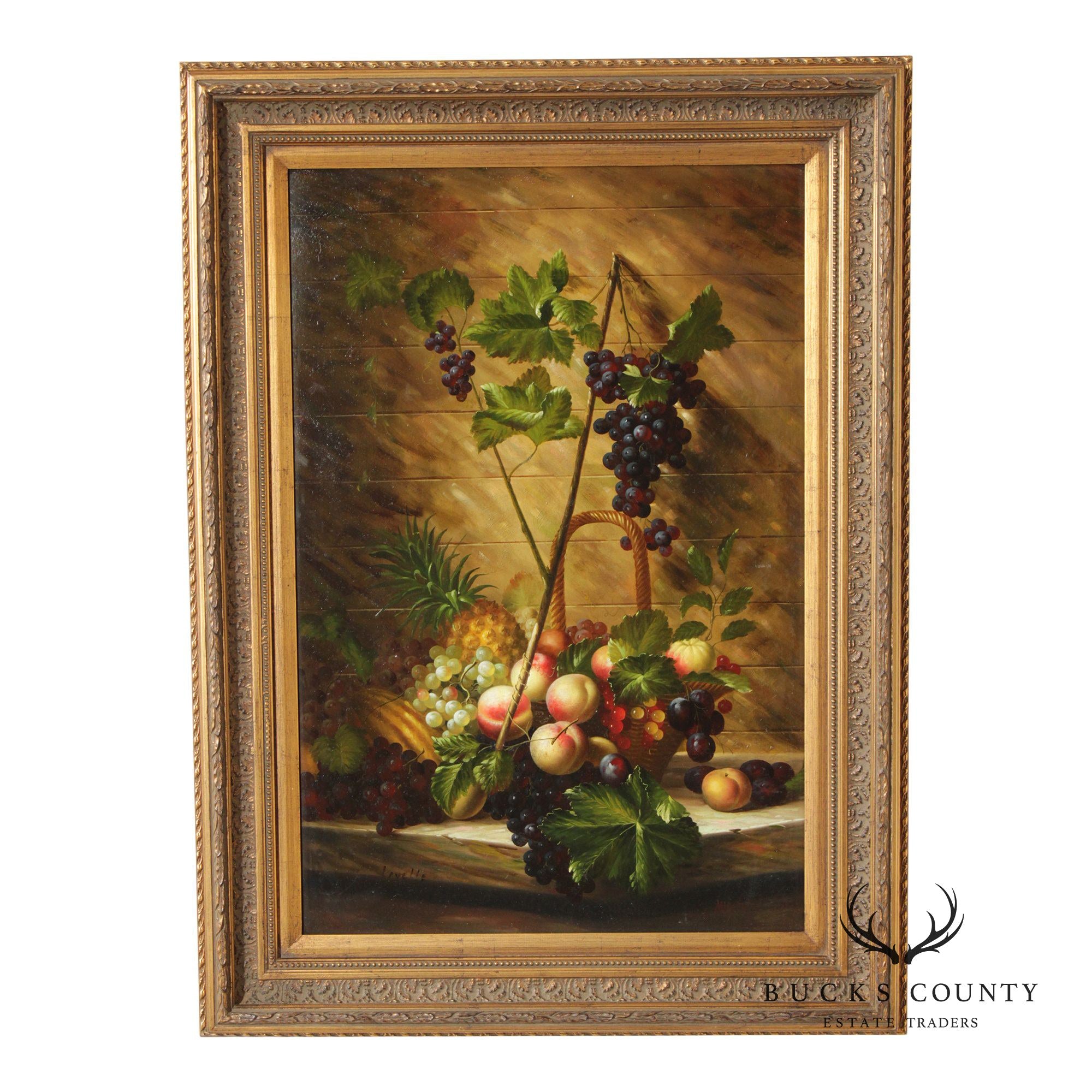 Fruit Still-Life Oil Painting, Signed