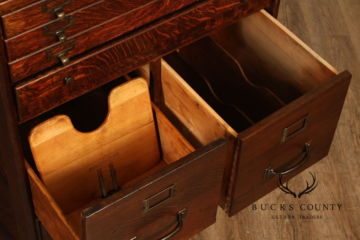 Antique Early 1900s Macey Oak Multi-Drawer Stacking Filing Cabinet