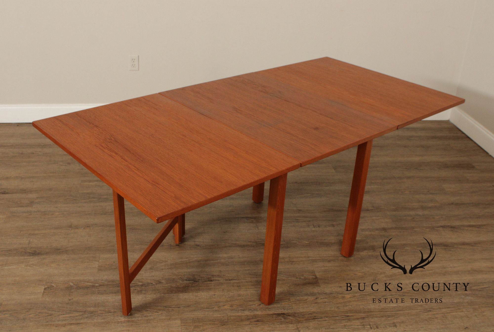 Danish Modern Teak Drop Leaf Dining Table