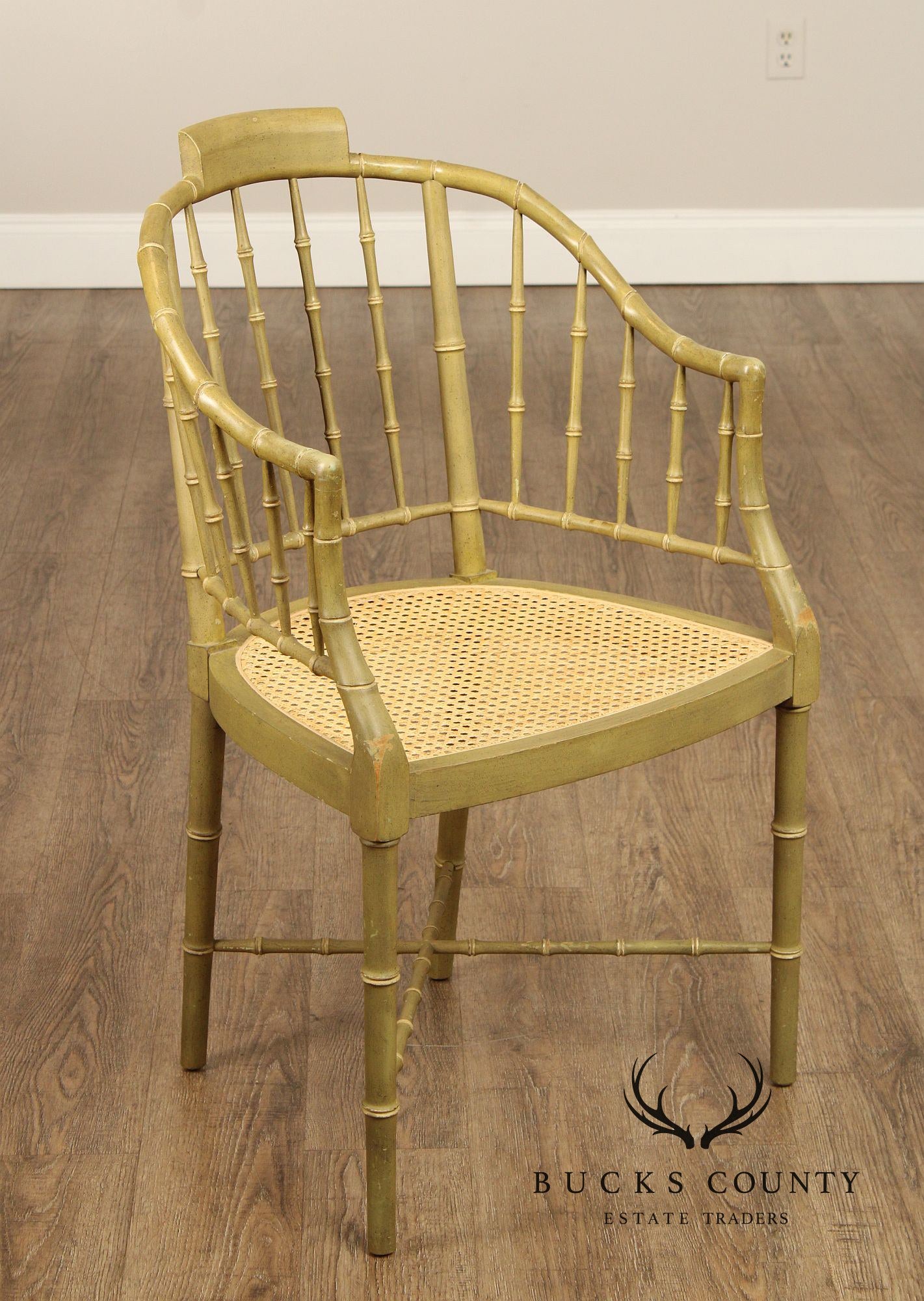 Baker Furniture Vintage Faux Bamboo Armchair