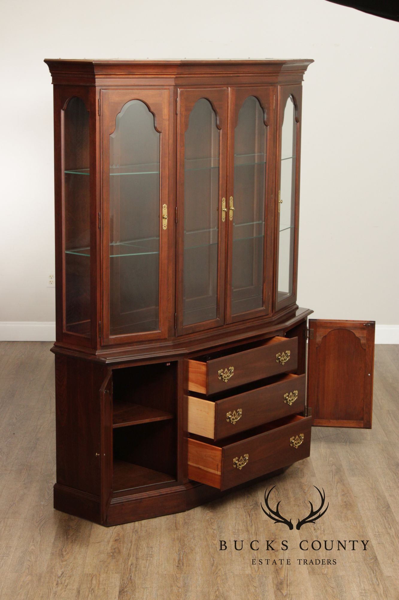 Ethan Allen Georgian Style Cherry China Cabinet