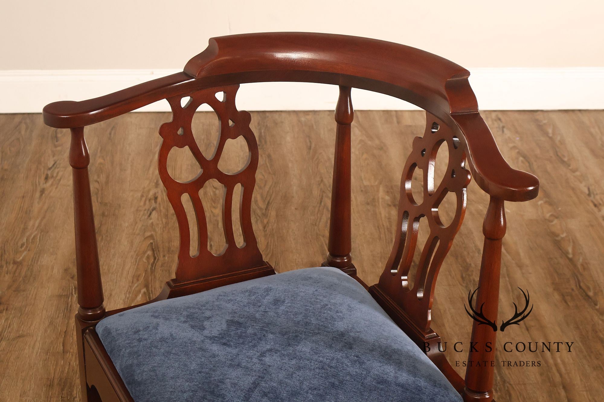 Chippendale Style Solid Mahogany Corner Chair