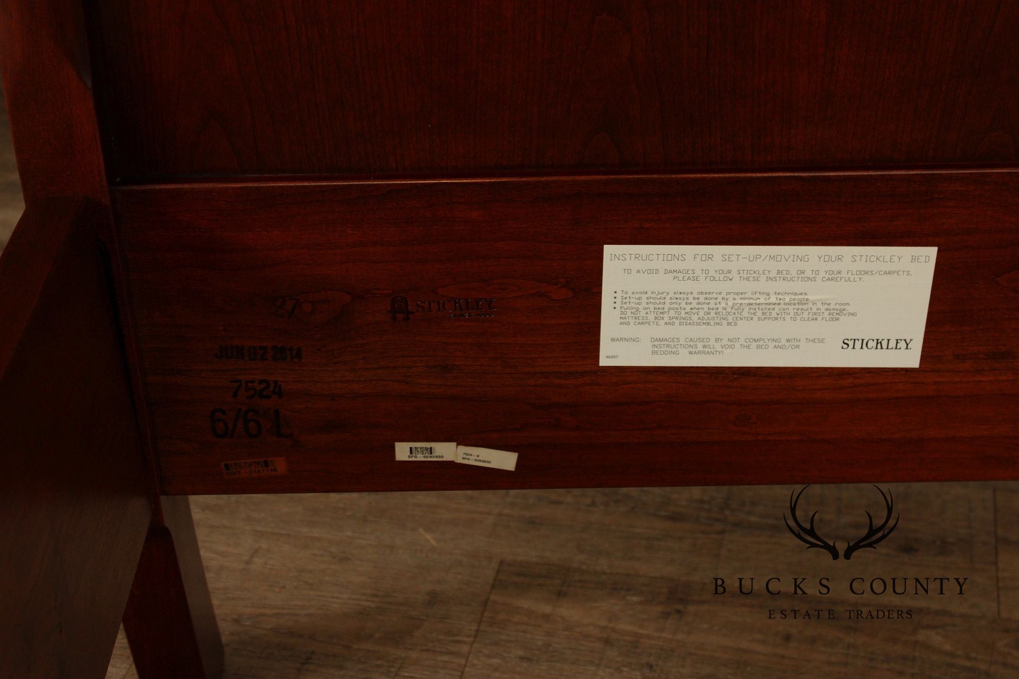 Stickley Traditional Style Cherry King Sleigh Bed