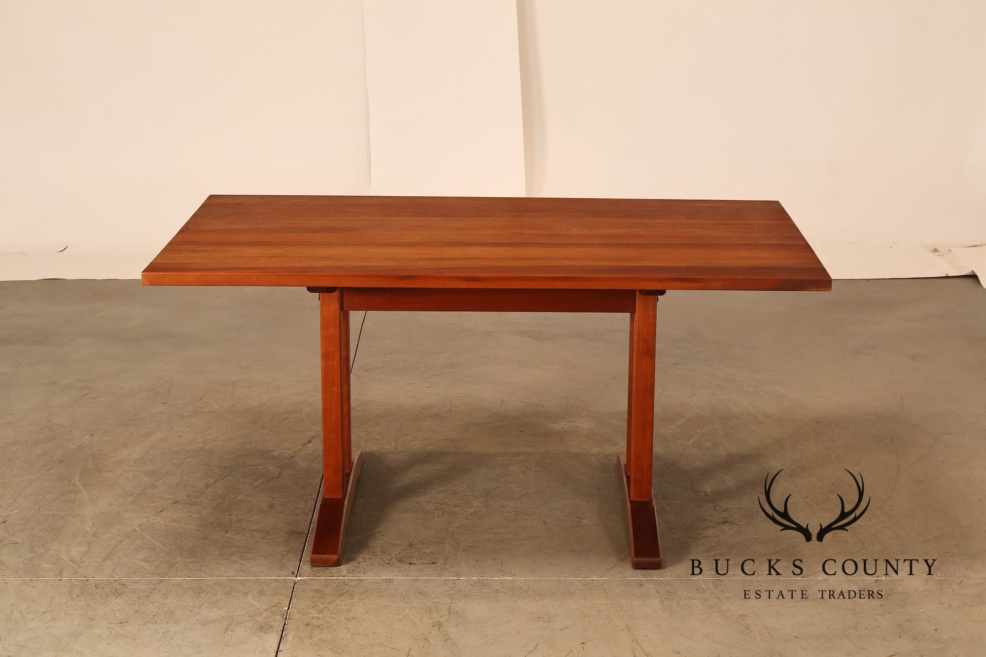 Stickley Mission Collection Solid Cherry Double Pedestal Extension Dining Table