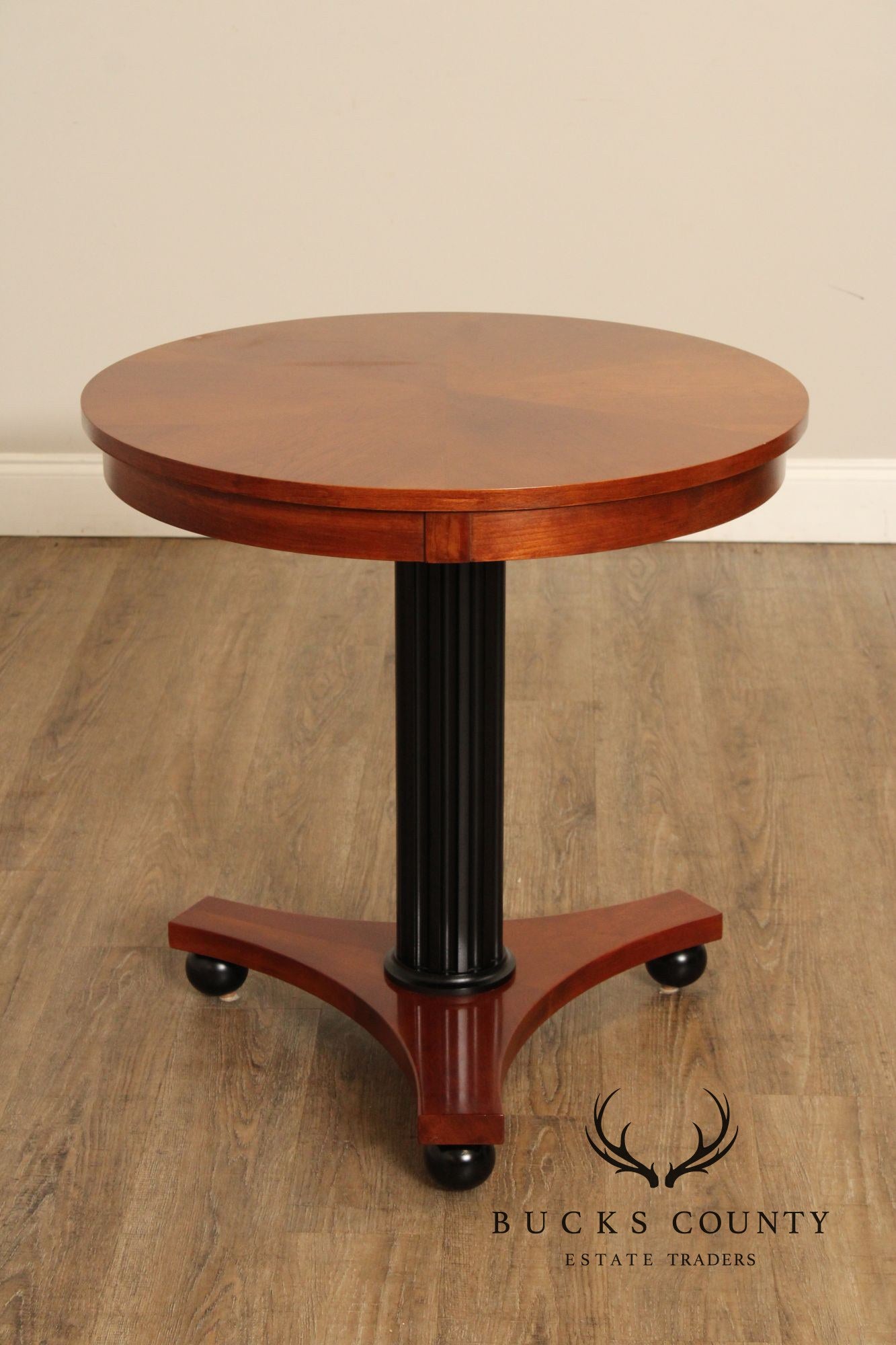 Ethan Allen Medallion Collection Round Cherry Pedestal Side Table