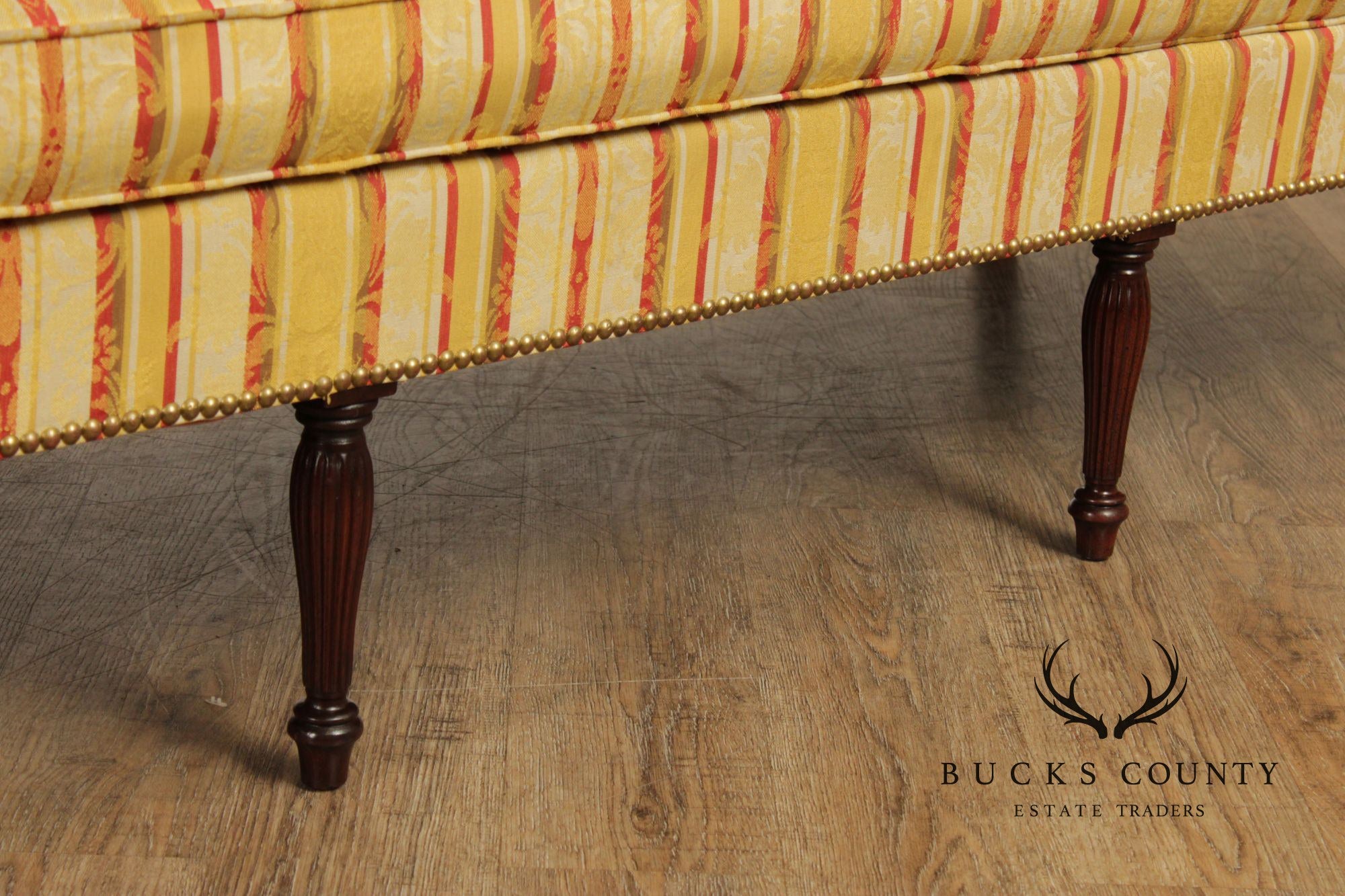 Sheraton Style Upholstered Mahogany Sofa