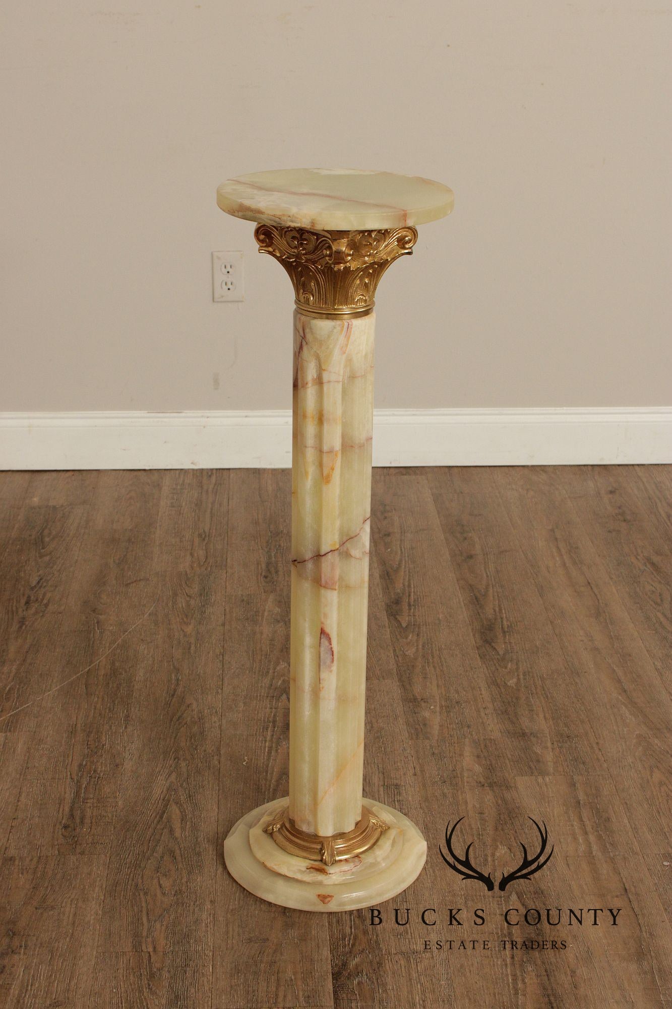 Antique Carved Onyx Pedestal