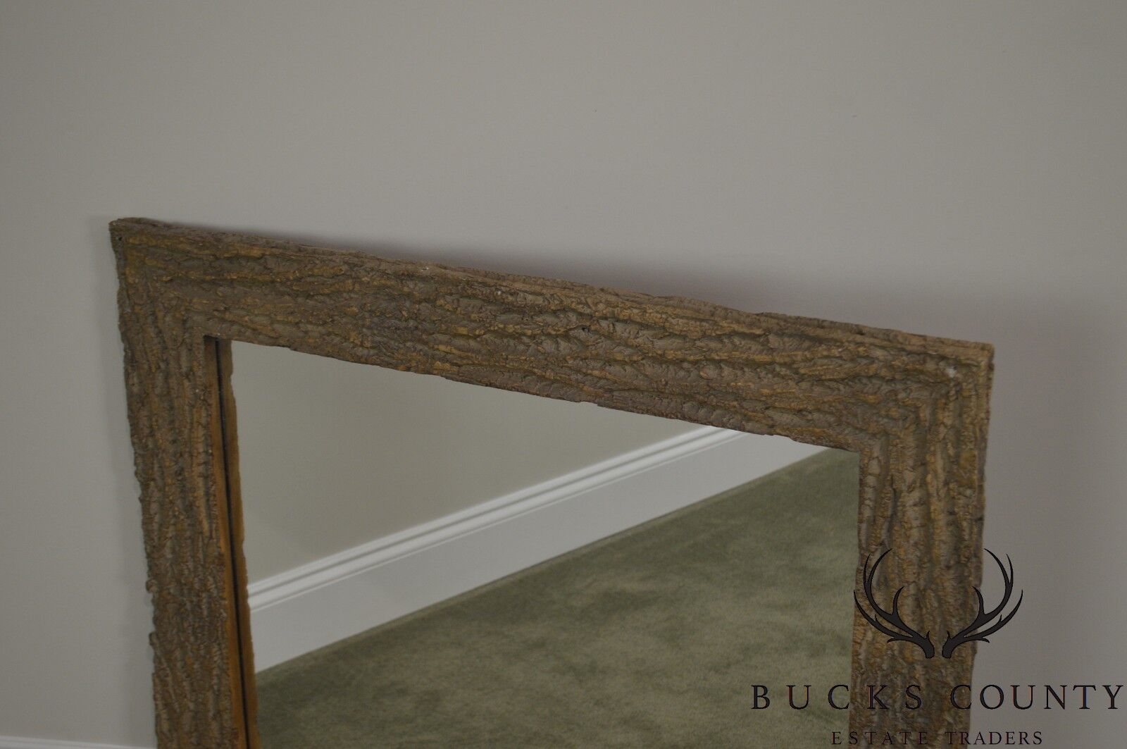 Faux Tree Bark Rectangular Wall Mirror